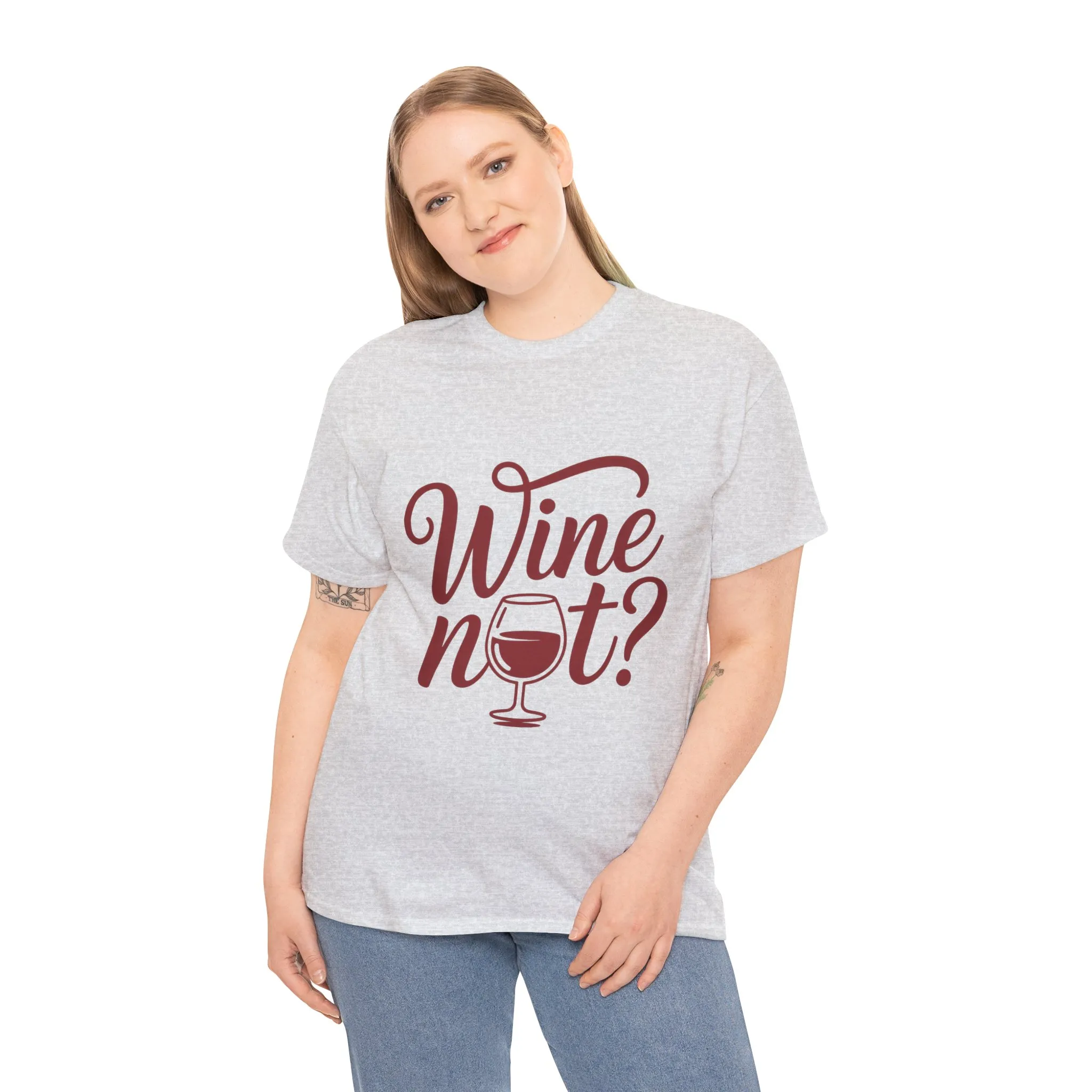 Funny Wine Lover Shirt, Wine Not Graphic Tee, Unisex Heavy Cotton T-Shirt, Pun Shirt for Wine Drinkers & Party Vibes, Gift for Wine-tasting - Image 8