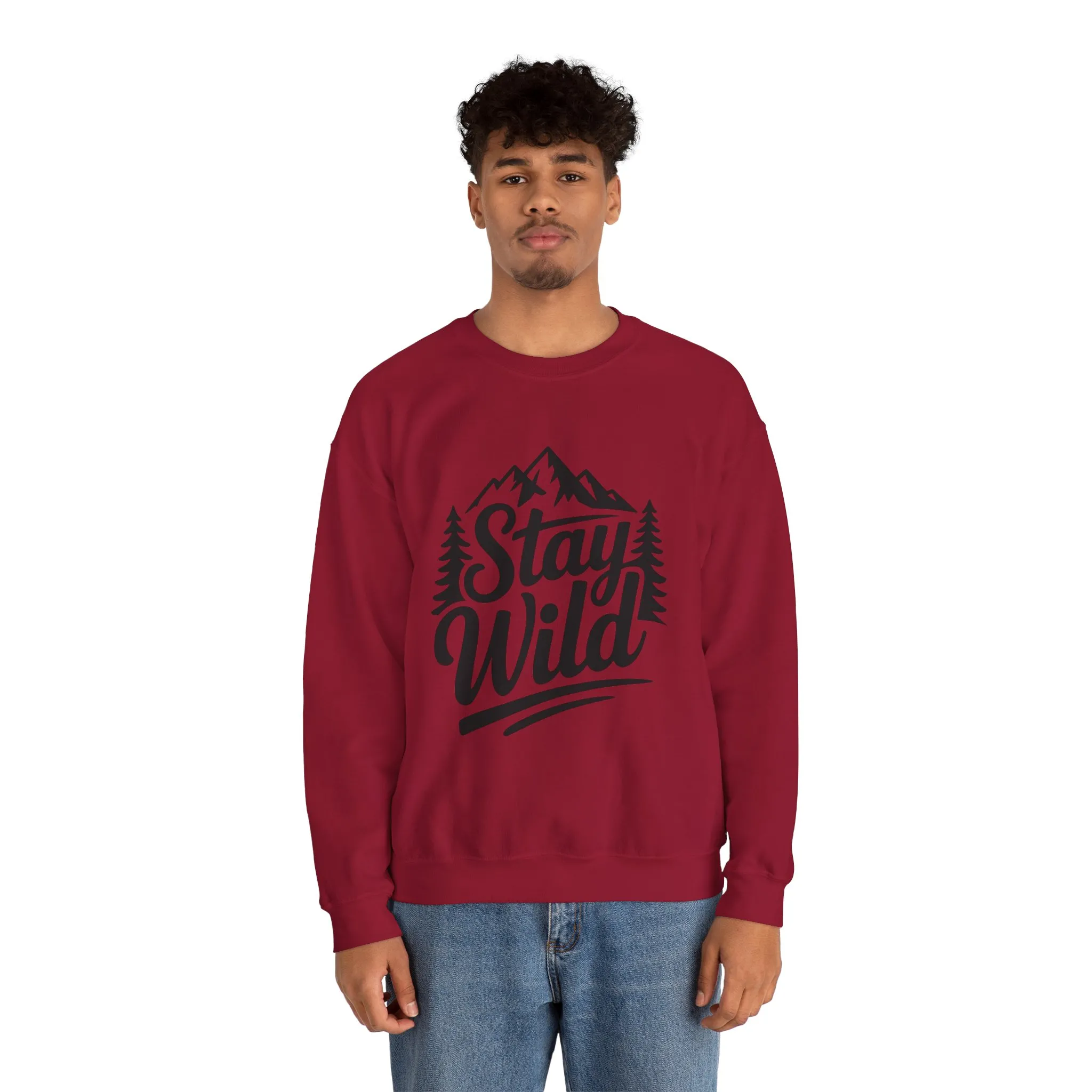 Stay Wild Unisex Crewneck Sweatshirt, Cozy Casual Wear for Adventurers, for Nature Lovers, Mountain Nature Unisex Crewneck Sweatshirt - Image 35