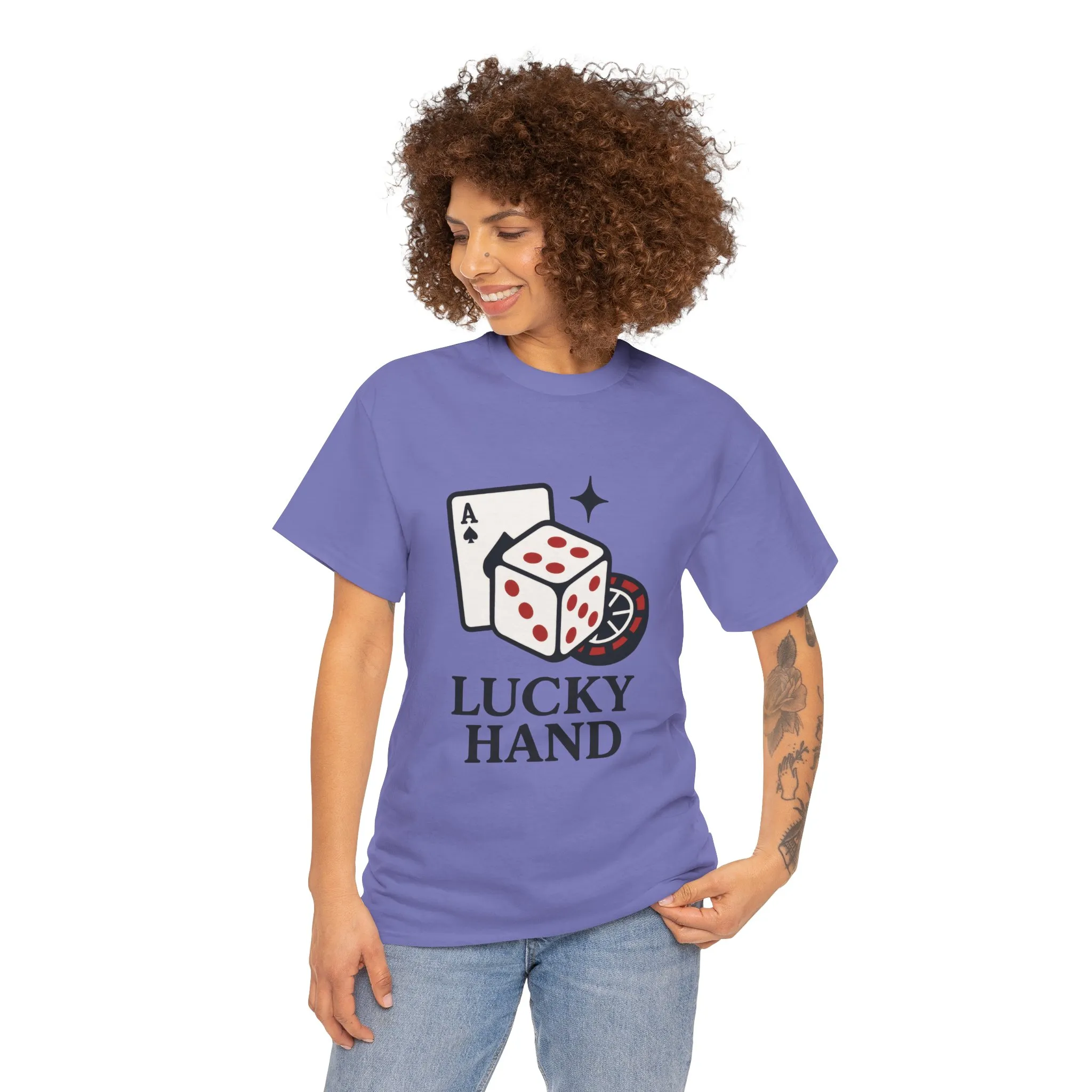 Lucky Hand Unisex Heavy Cotton Tee, Gambling Shirt, Casino Wear, Good Luck Gift, Poker T-Shirt, Casual Vintage Style - Image 17