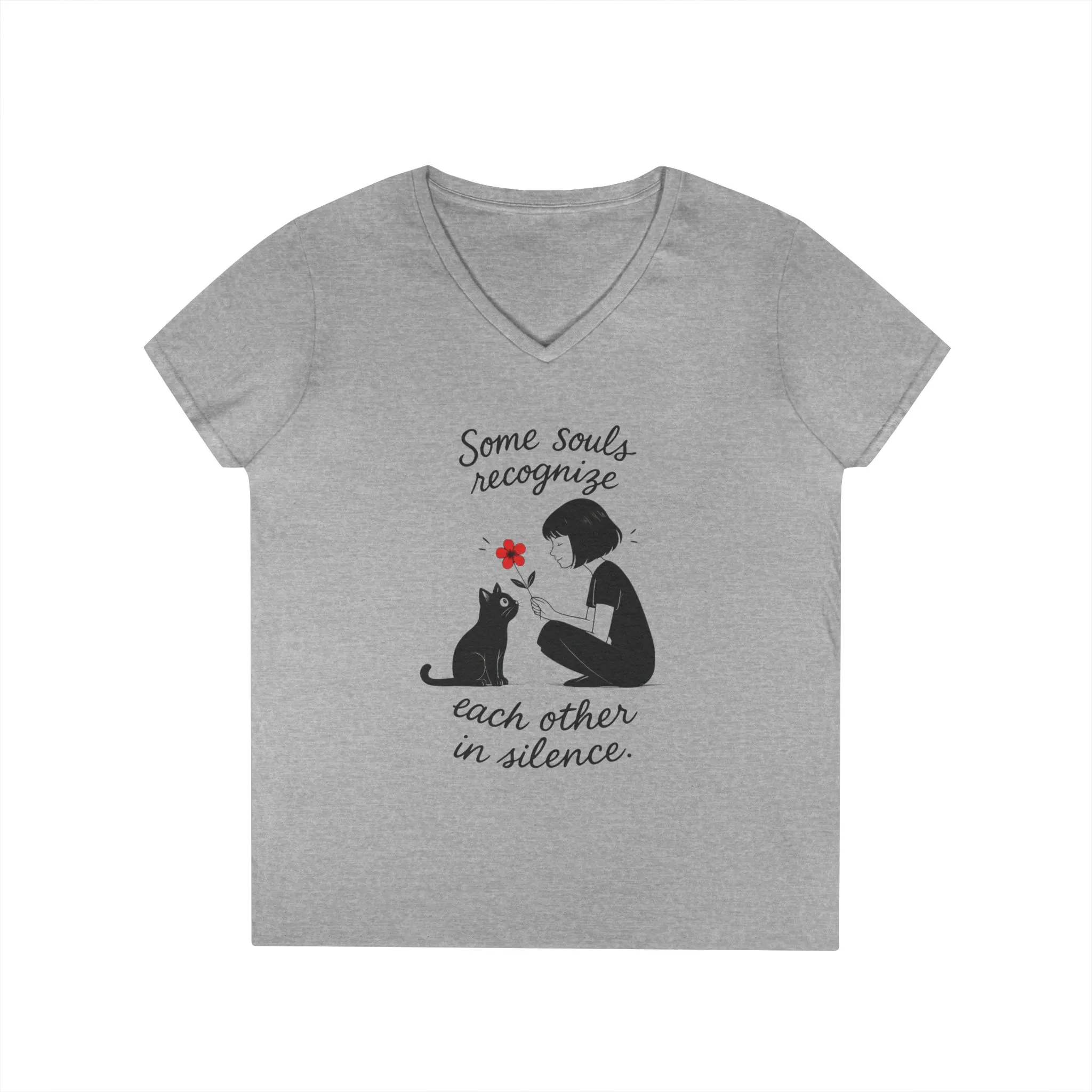 Cat Lover's V-Neck T-Shirt - Cute Graphic Tee for Pet Owners, Gifts for Cat Lovers, Animal Lover Apparel, Valentine's Day, Cat Love - Image 7
