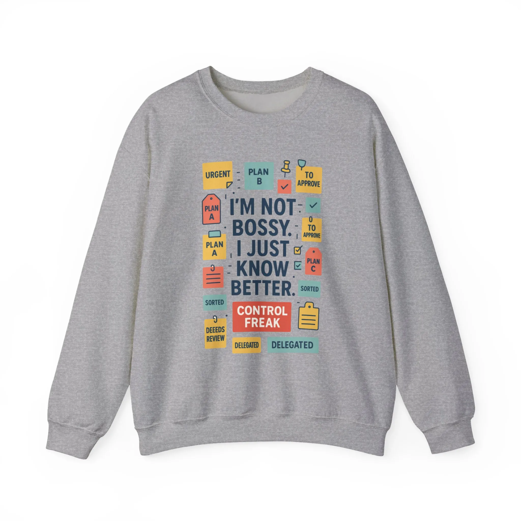 Funny Mens Control Freak Sweatshirt, Sarcastic Crewneck Gift for Him, Perfect Gift for Bossy Friends - Image 2