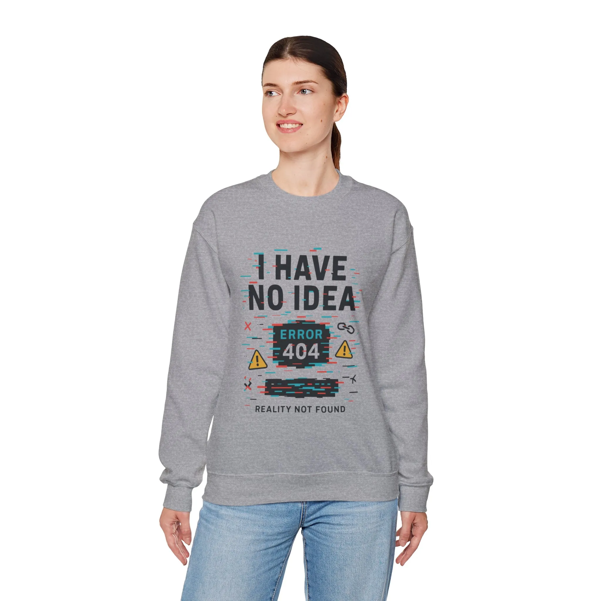 Error 404 Humor Crewneck Sweatshirt, Comfy Unisex Oversized Sweater, Fun Casual Wear, Tech Lover Gift, Everyday Loungewear - Image 15