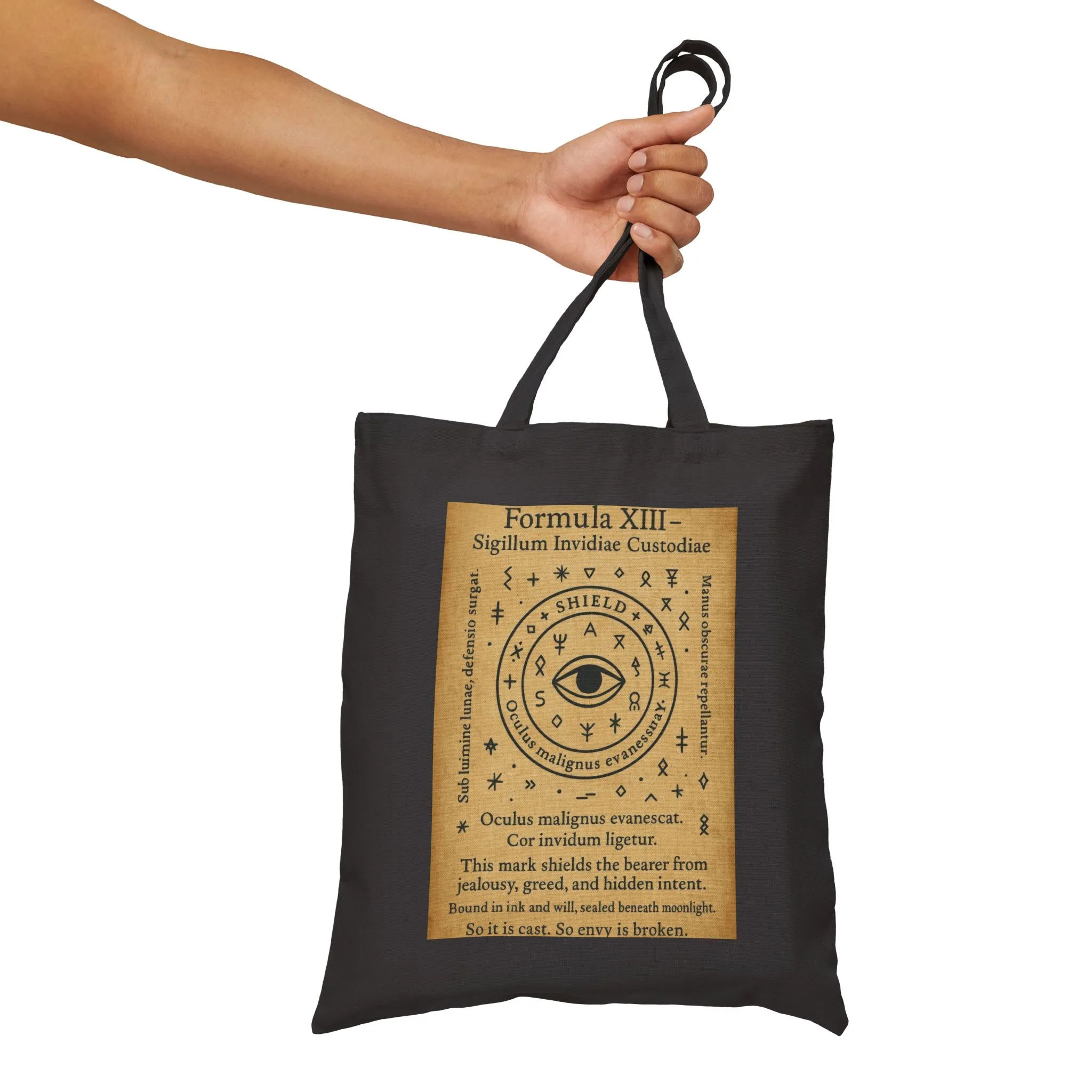 Sigil of Protection from Envy Tote Bag, Evil Eye Ward Symbol, Occult Energy Shield, Witchy Canvas Bag, Mystic Charm Art, Boho Chic - Image 4