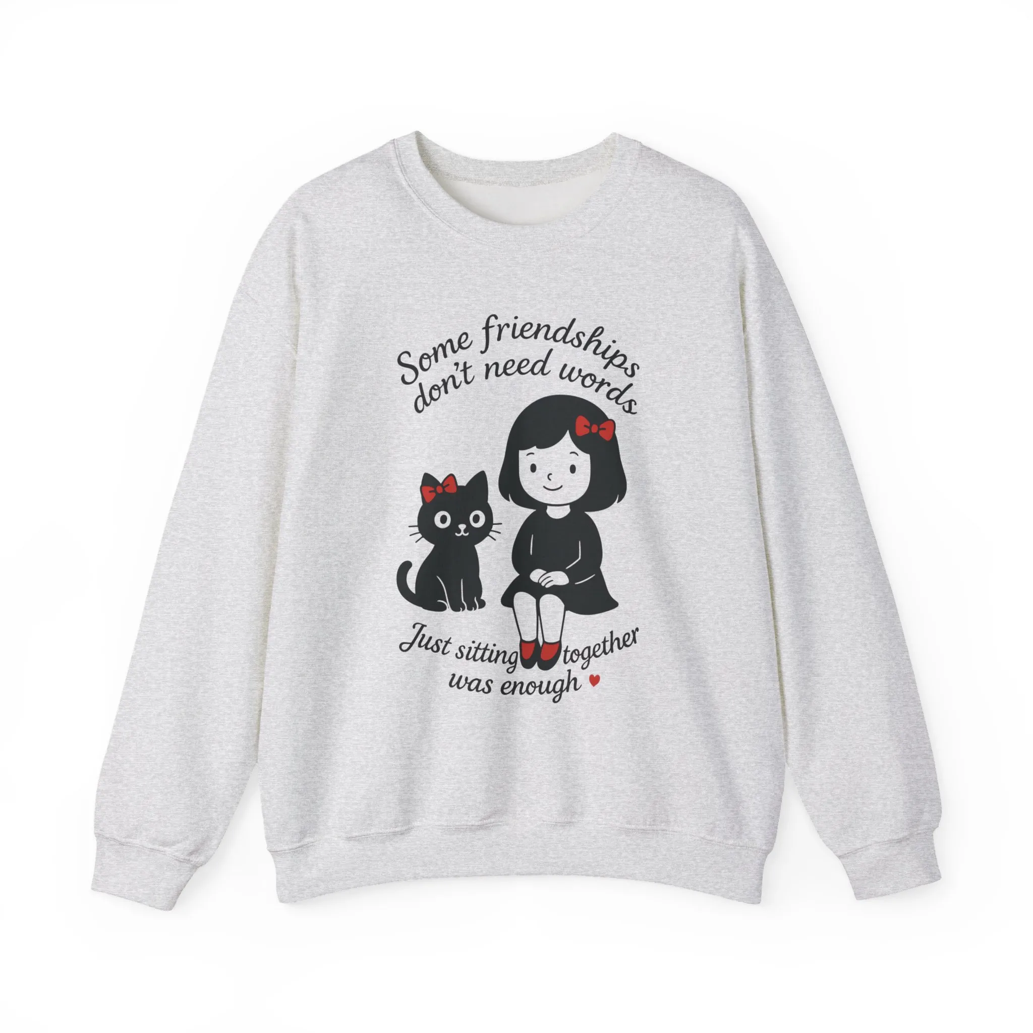 Friendship Womens Sweatshirt - Cozy Womens Crewneck with Cute Cat Design, Perfect Gift for Cat Lovers, Friendship Day, Casual Wear - Image 7