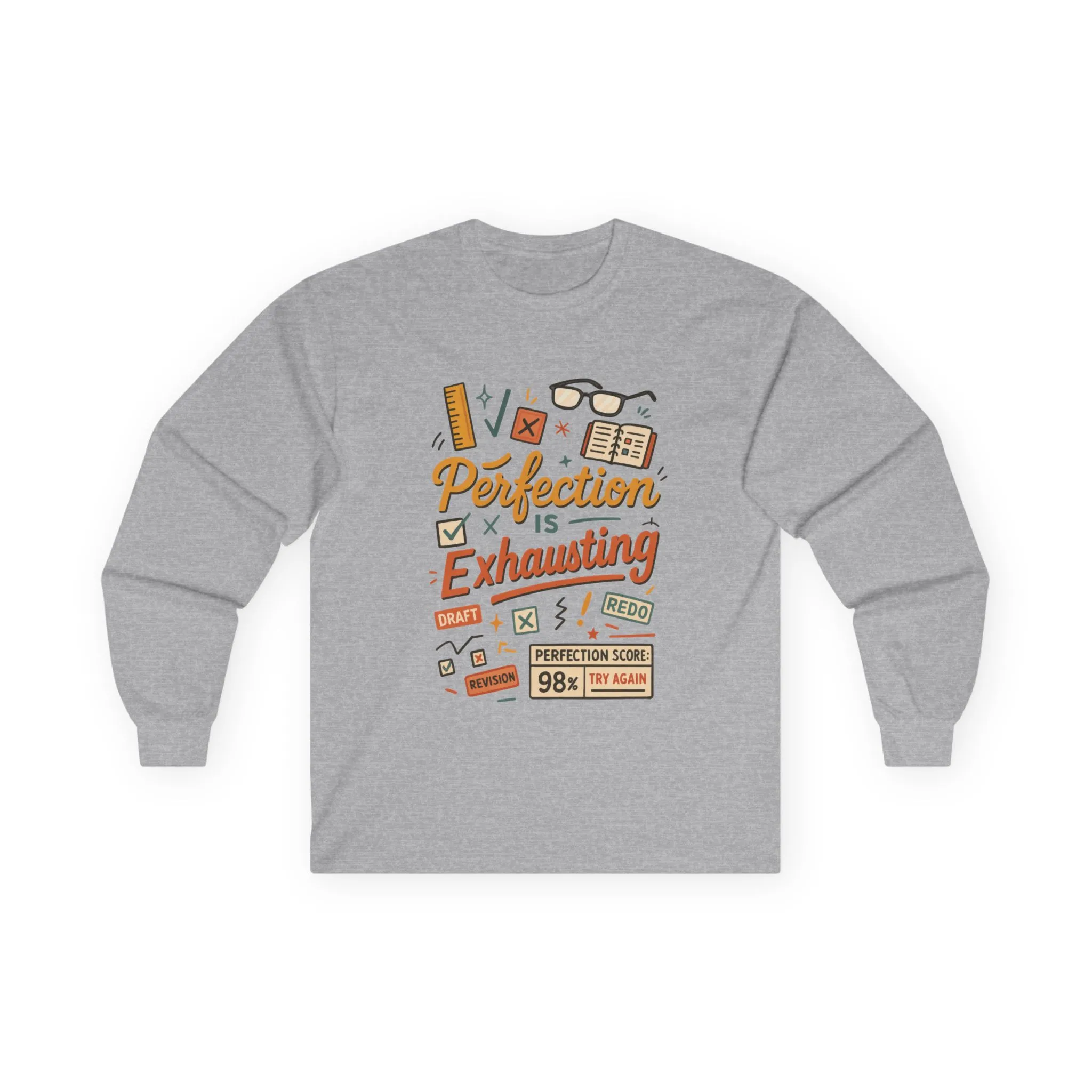 Unisex Long Sleeve Tee, Perfect for Busy Professionals, Gift for Students, Cozy Layering Piece, Humor Shirt for Work, Perfect for Work [...] - Image 7