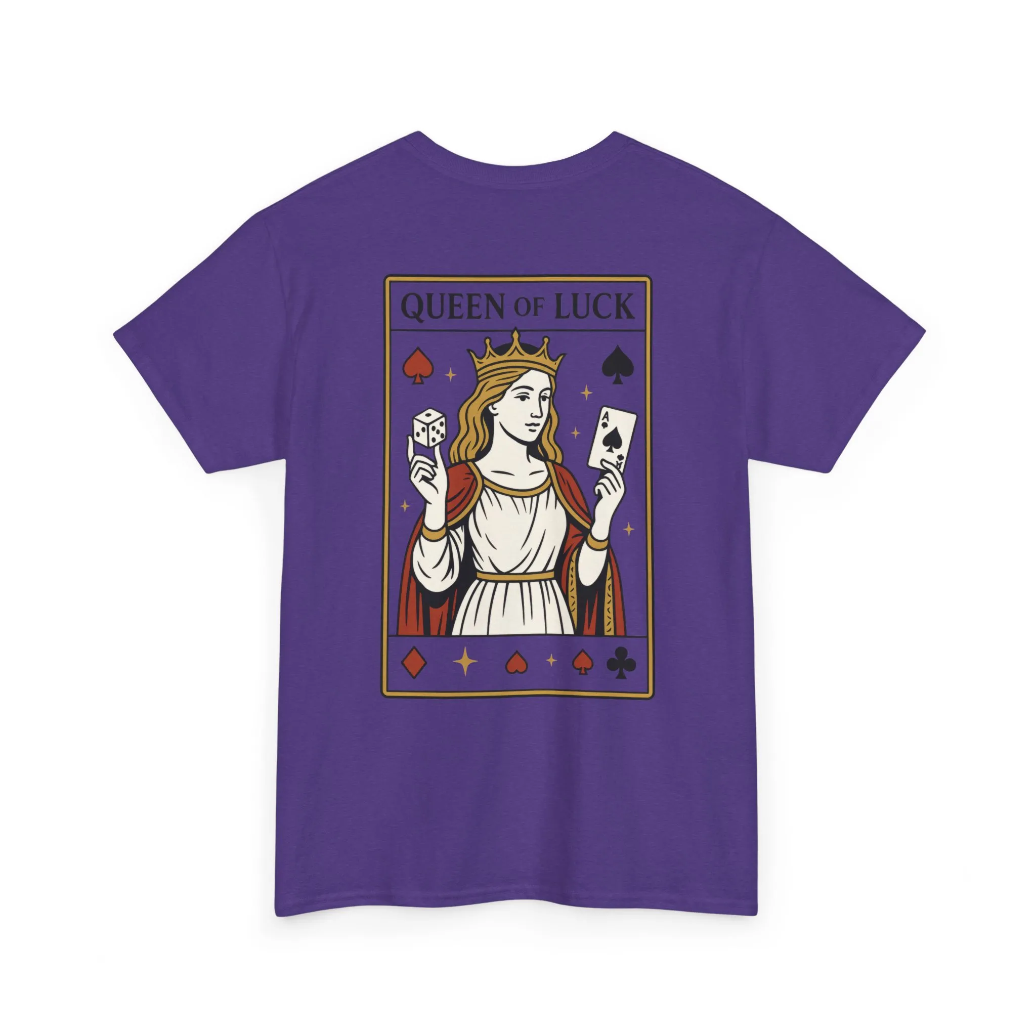 Front & Back Print unisex T-Shirt, Roll the Dice Tee for Men, Vintage Gambling Shirt, Casino Gift, Poker Gift, Card Games Gift, Queen of Luck - Image 31