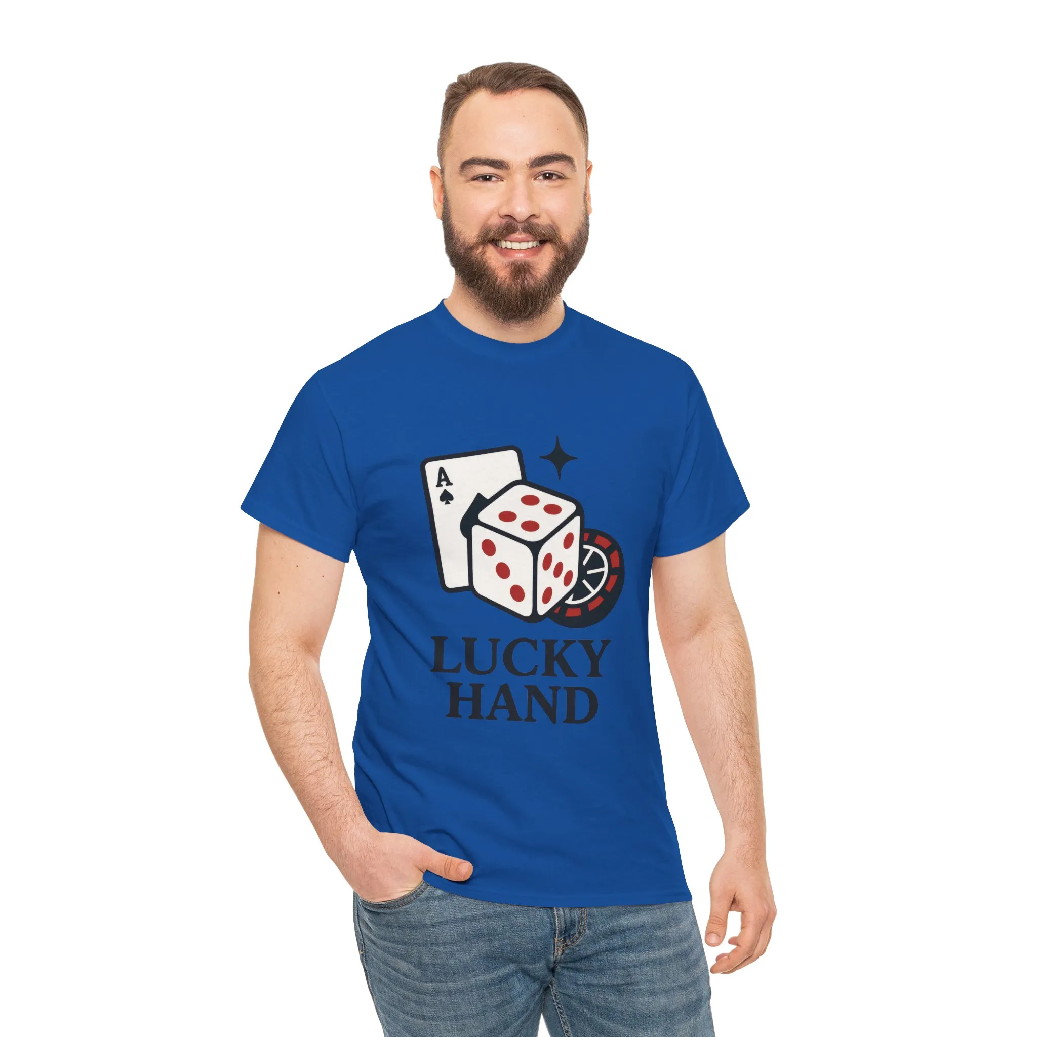 Lucky Hand Unisex Heavy Cotton Tee, Gambling Shirt, Casino Wear, Good Luck Gift, Poker T-Shirt, Casual Vintage Style - Image 14