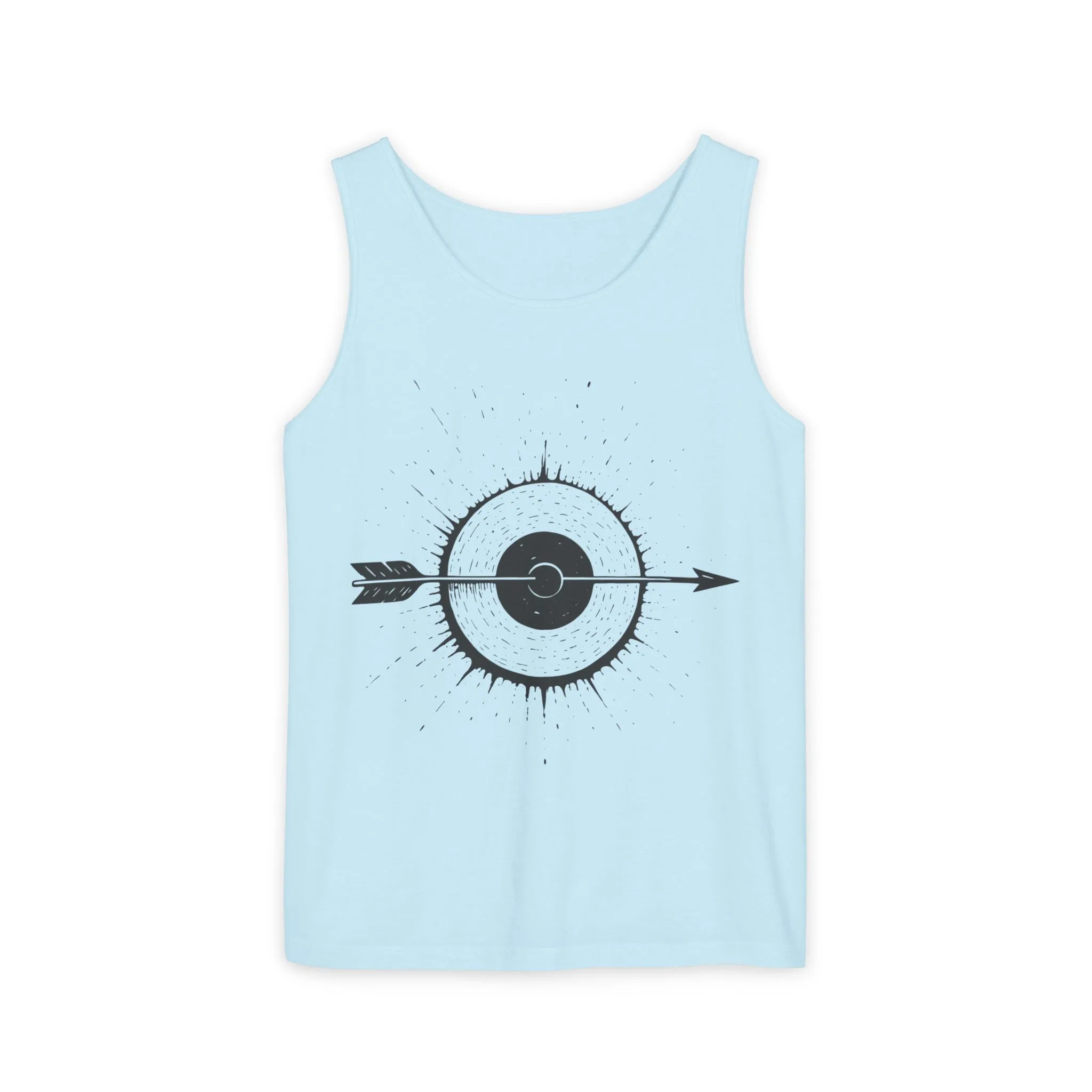 Mens Garment-Dyed Tank Top with Target Arrow Design, Casual Wear, Summer Essentials, Gym Wear, Gifts for Archery Lovers - Image 19