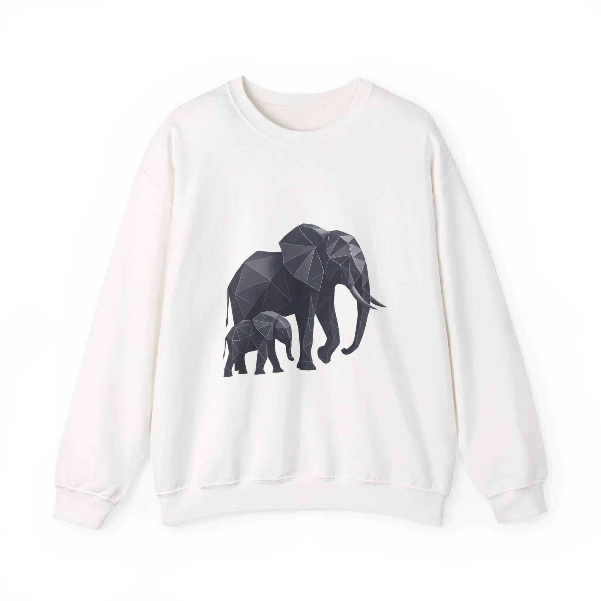Geometric Elephant Sweatshirt, Cozy Unisex Crewneck, Animal Lover Gift, Nature Inspired Apparel, Eco-Friendly Fashion, Gift for Her - Image 28