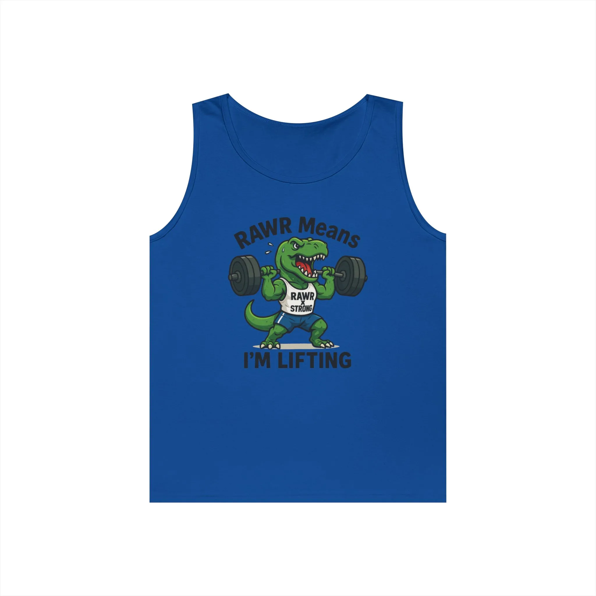 RAWR Gym Tank for Men, Funny Dinosaur Lifting Tee, Workout Dino Fitness Gift, Barbell Humor Tank Top for Men, Motivational Tank, Activewear - Image 10