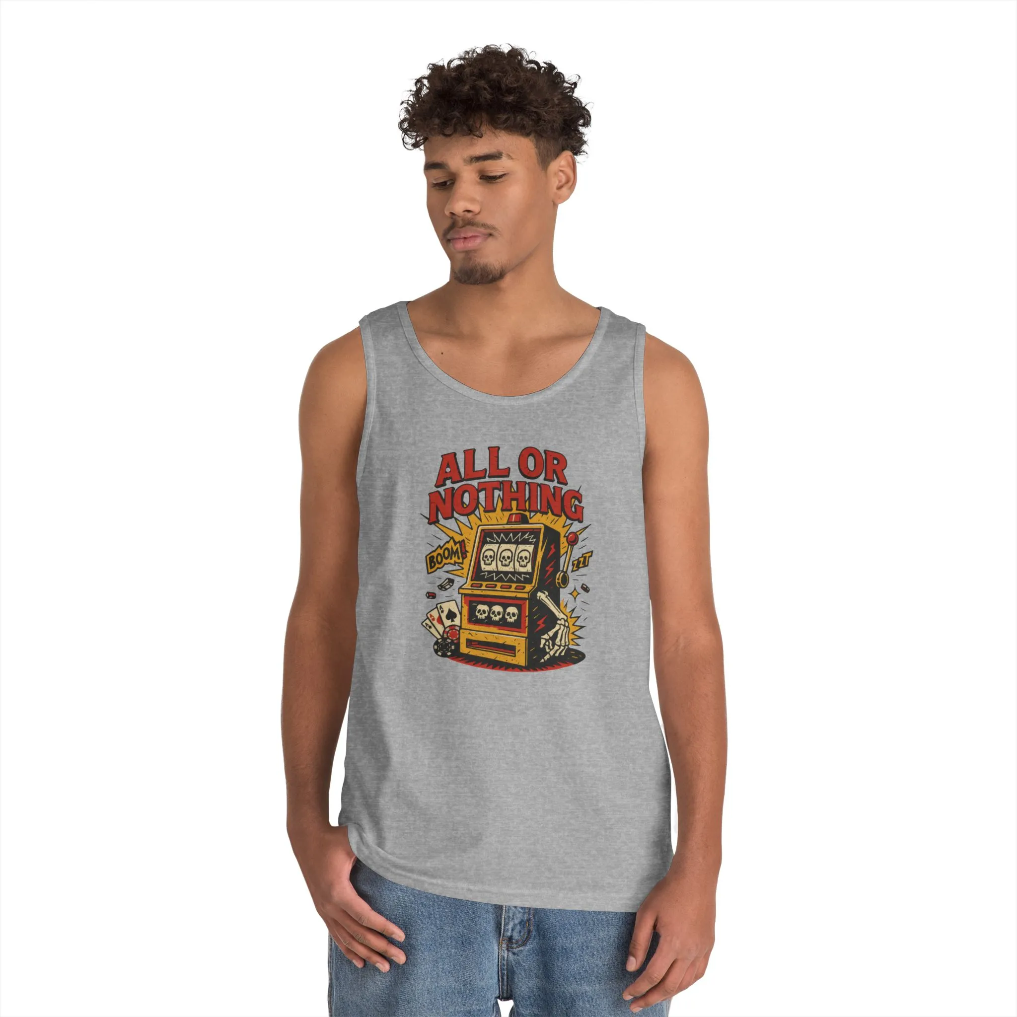 Retro Casino Vibes Tank Top, All or Nothing Design, Gift for Gamers, Poker Lover Gift, Gaming Apparel, Slot Machine Graphic - Image 7