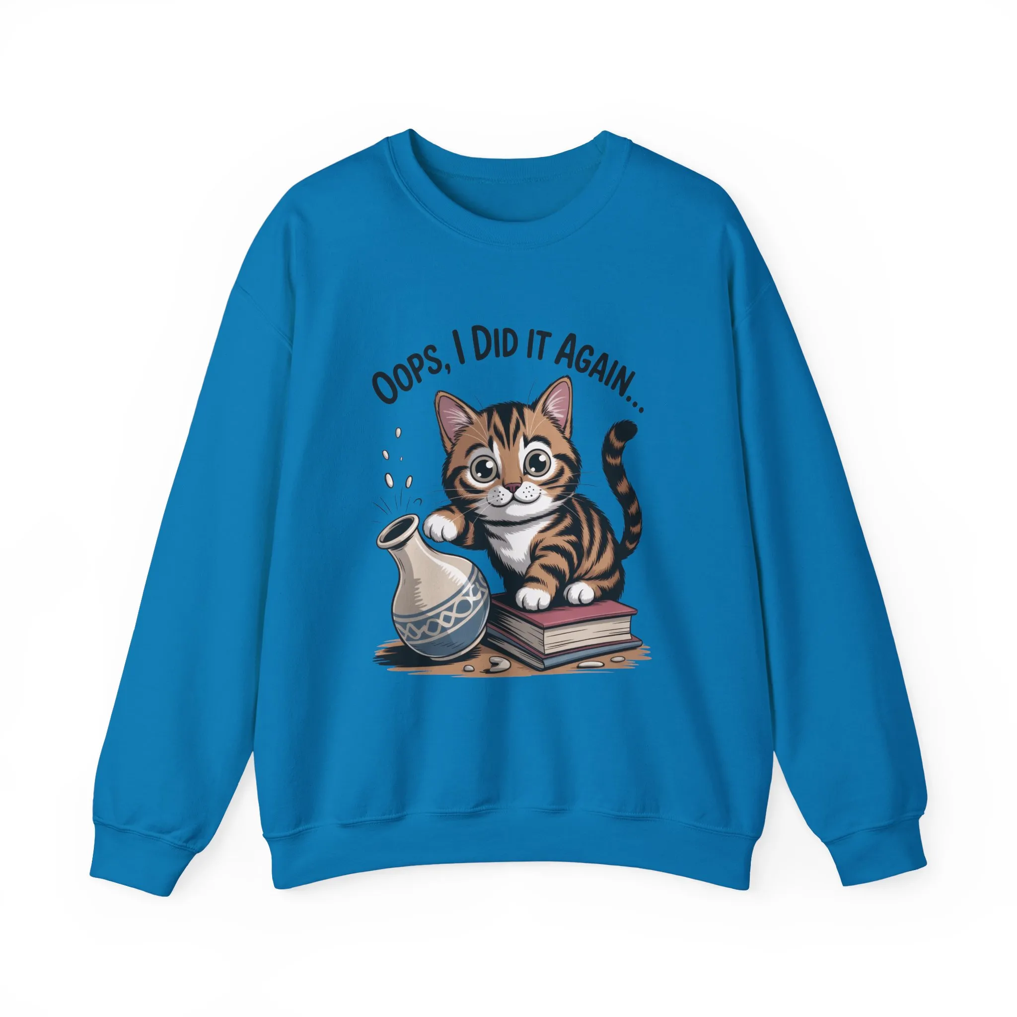 Cute Cat Oops! I Did It Again Sweatshirt, Funny Pet Lover Gift, Cozy Crewneck for Cat Moms, Purrfect for Birthdays, Casual Wear - Image 31