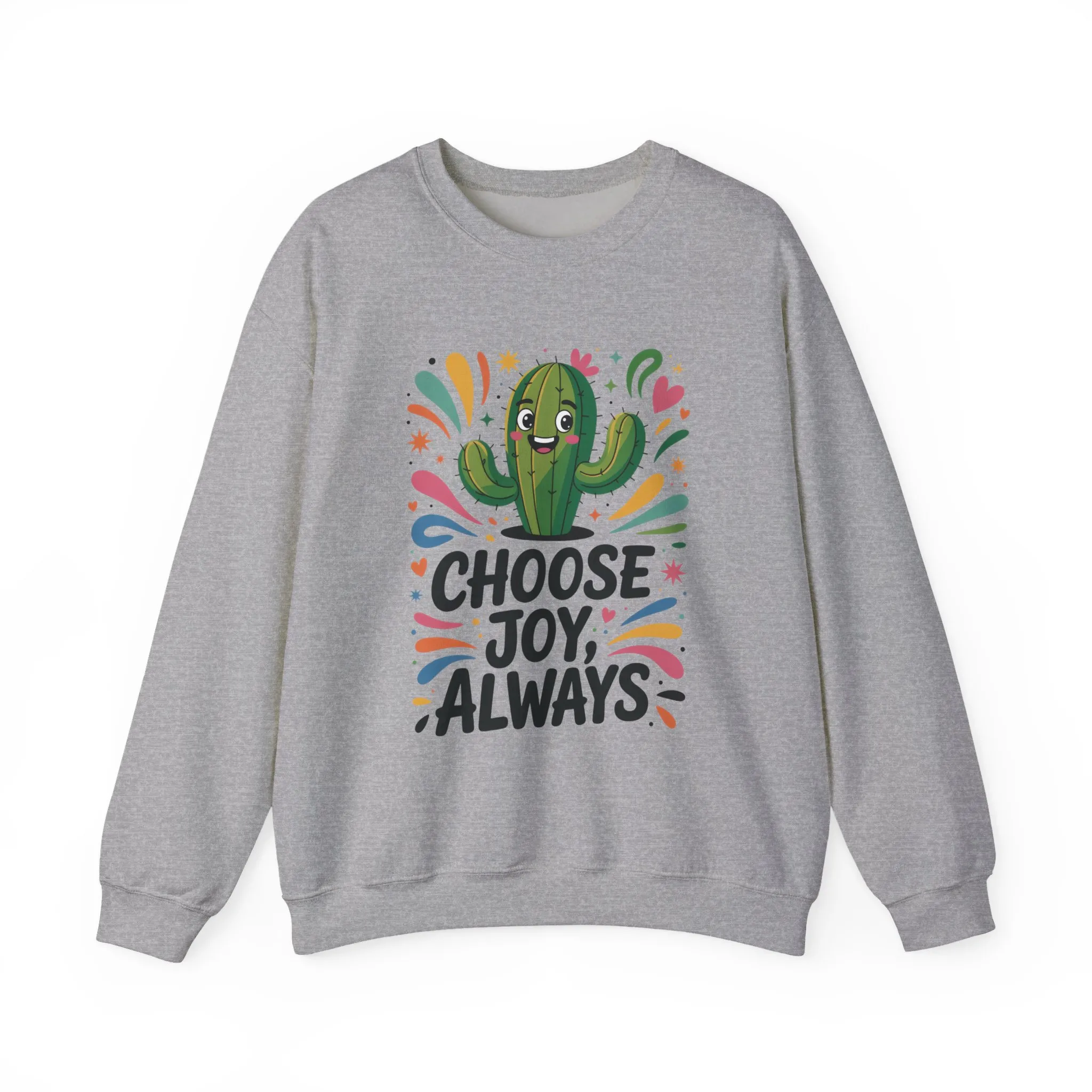 Joyful Cactus Sweatshirt: Choose Joy Always, Cozy Gift for Friends, Womens Casual Wear, Perfect for Celebrations and Everyday Comfort - Image 7