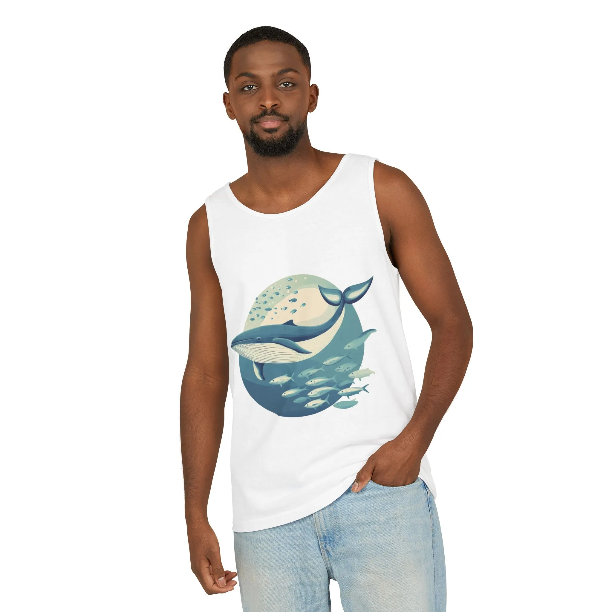 Ocean-Inspired Unisex Tank Top, Whale Design Shirt, Summer Casual Wear, Beach Vibes Gift, Eco-Friendly Fashion - Image 6
