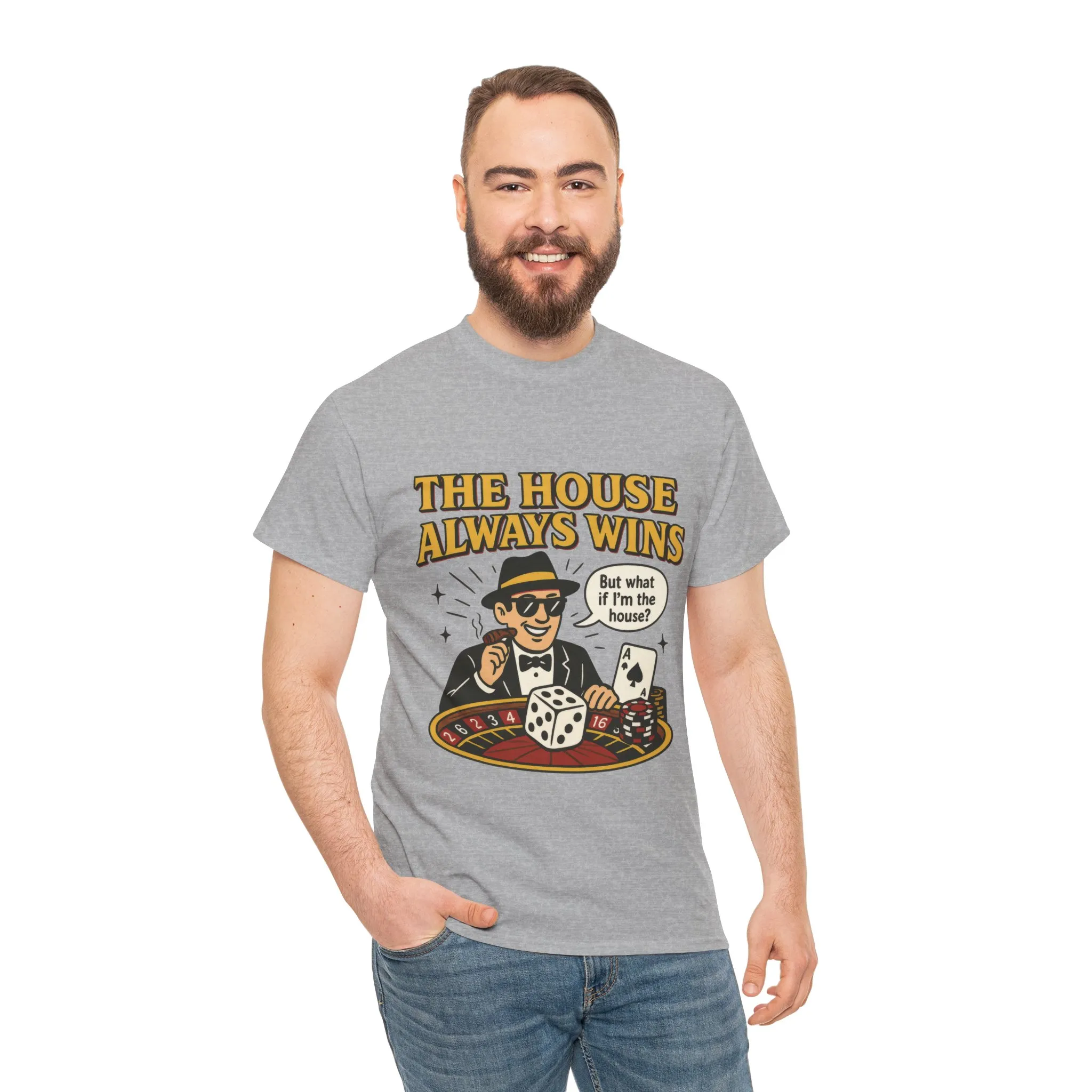 Vintage Casino Humor Unisex Tee, Funny Gambling Shirt, Gift for Gamblers, House Always Wins T-Shirt, Vegas Style Gift, Casino Quote Tee - Image 6