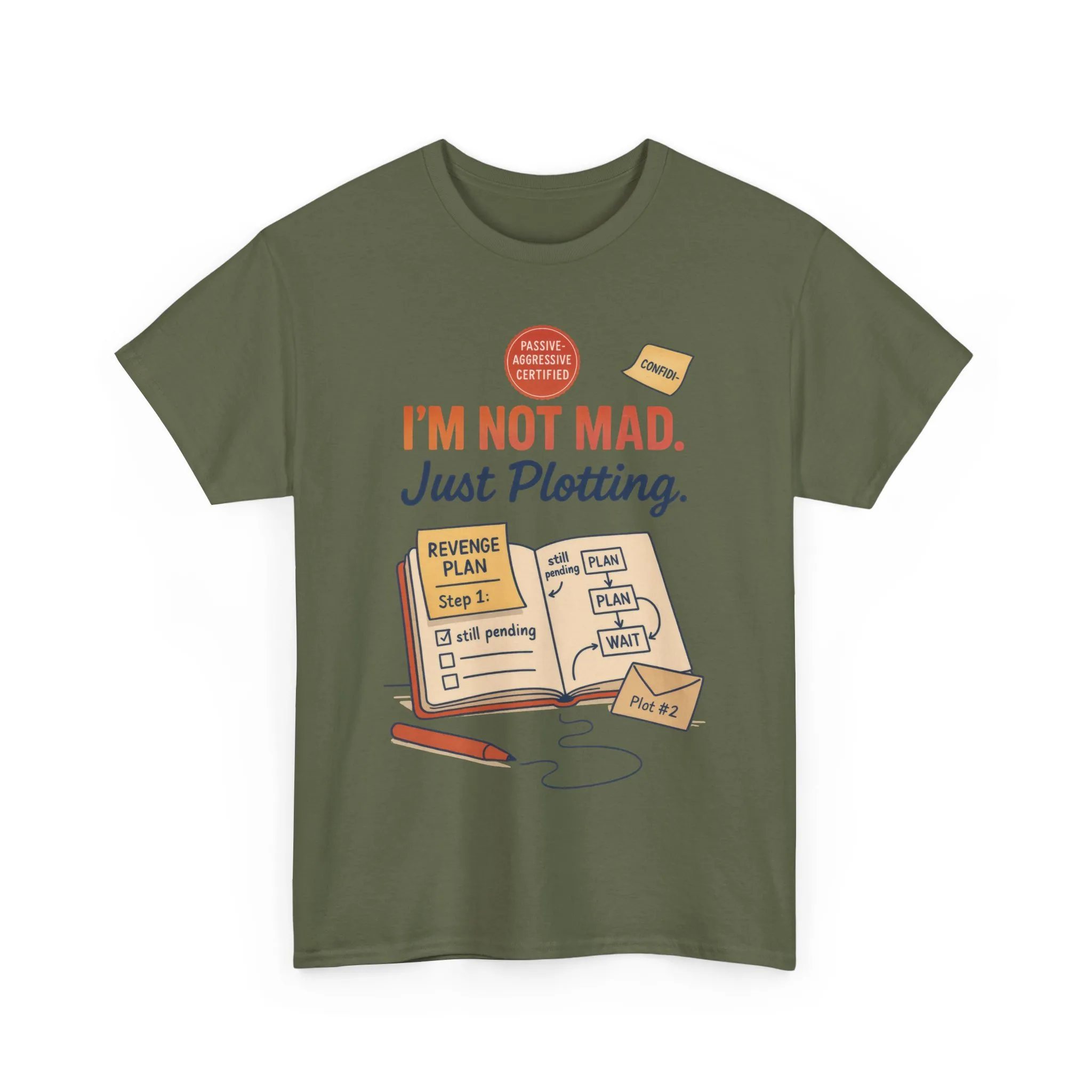 Funny Revenge Plan T-Shirt for Men, I'm Not Mad Just Plotting, Passive Aggressive Humor Tee, Humor Shirt, Funny Graphic Tee - Image 13