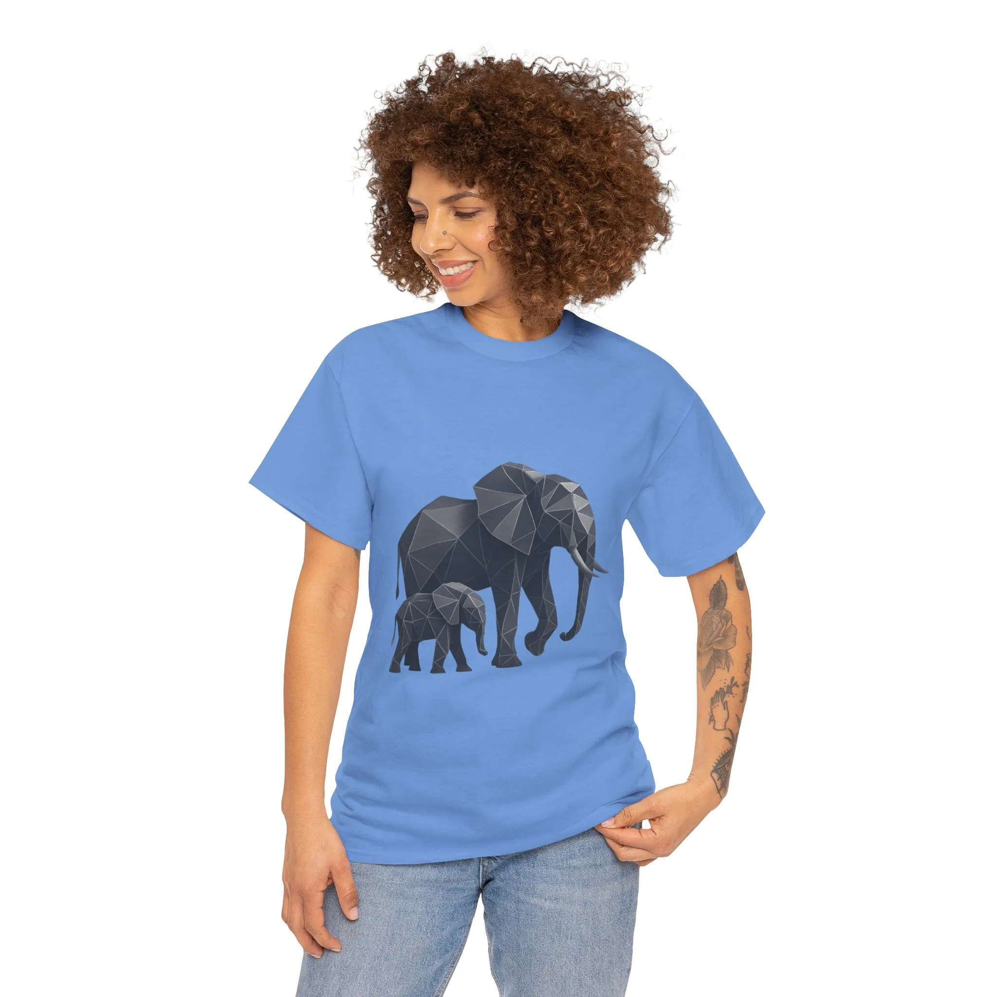 Geometric Elephant Tee - Minimalist Art Shirt, Nature Lover Gift, Animal Print T-Shirt, Unisex Cotton Tee, Eco-Friendly Wear - Image 29