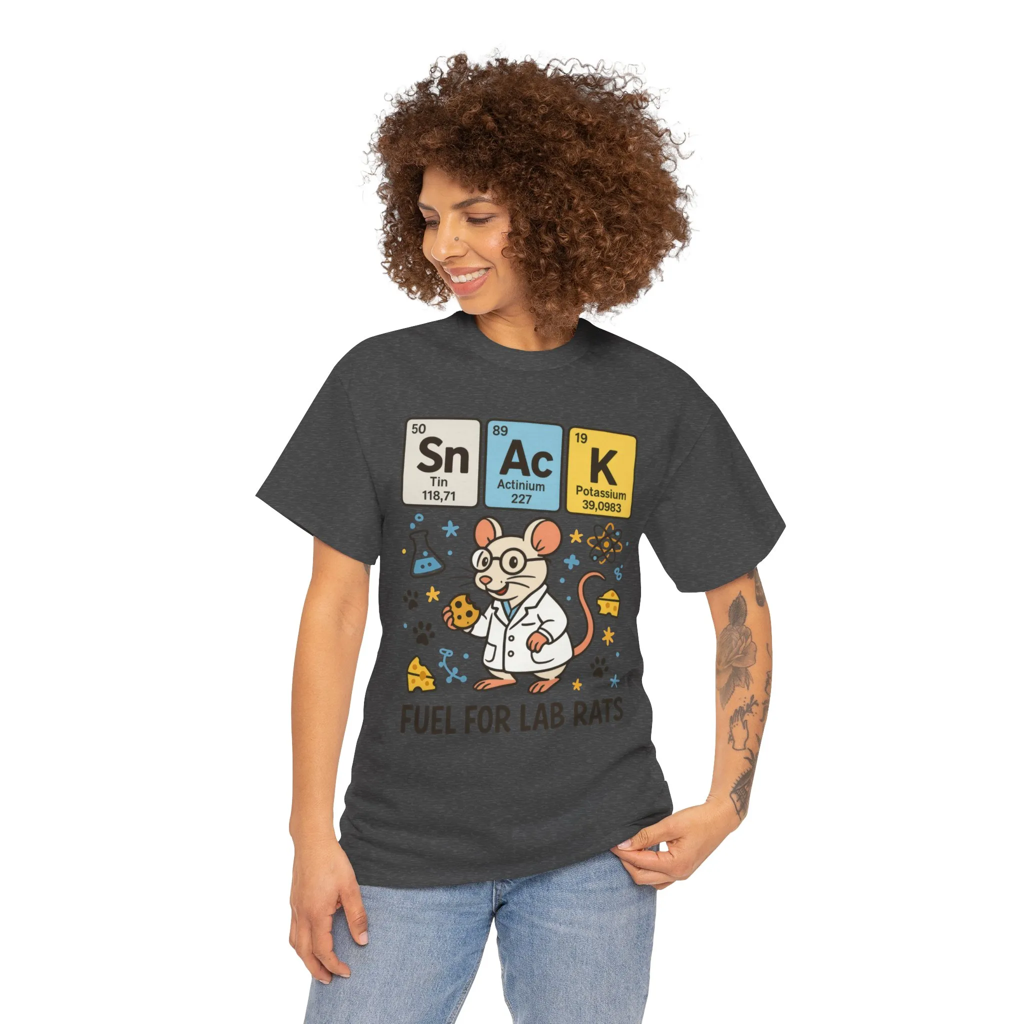 Funny Womens Science T-Shirt,Periodic Table Tee, Fuel for Lab Rats Nerdy Shirt, Gifts for STEM Lovers, Quirky Science Apparel - Image 11