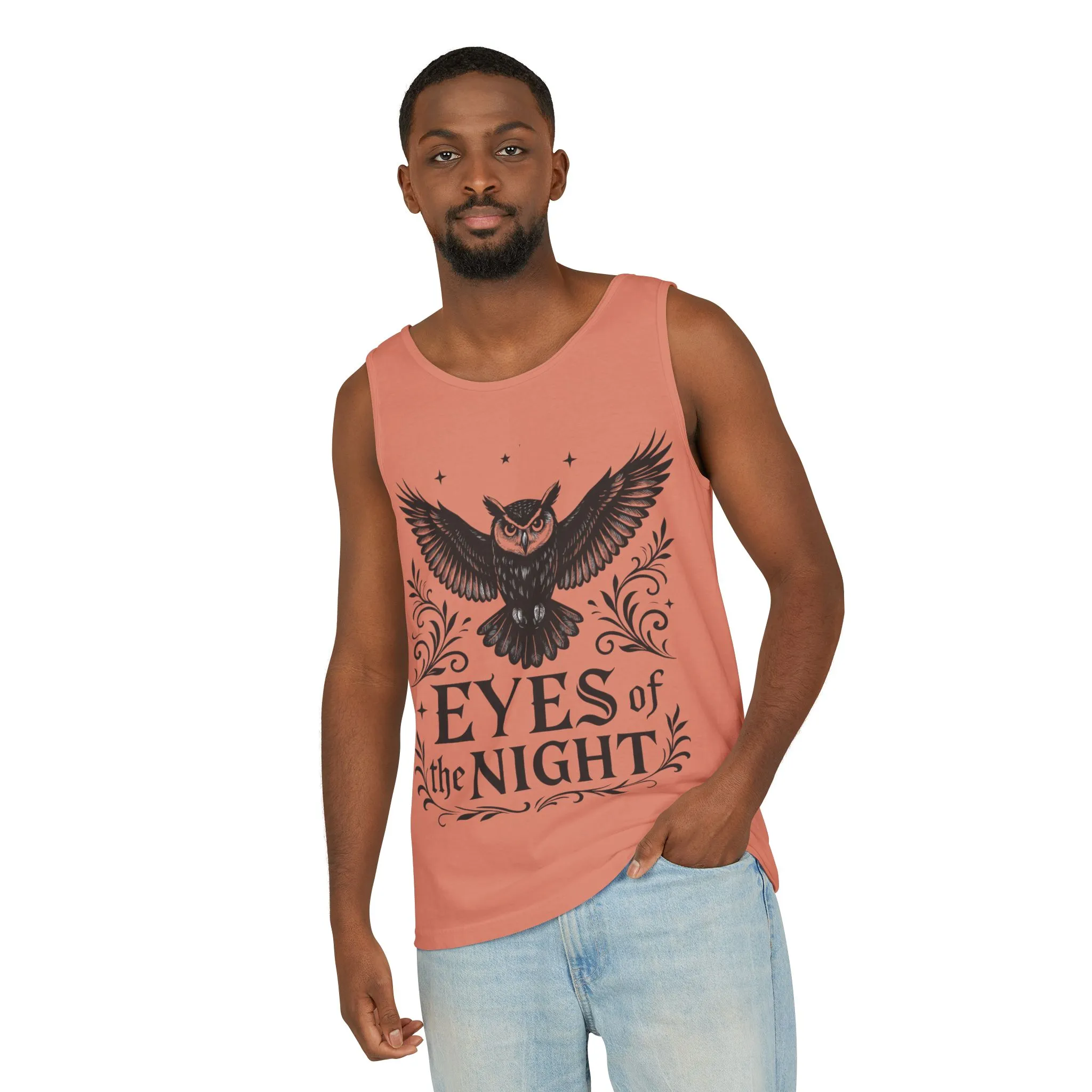 Eyes of the Night Owl Tank Top, Mens Summer Wear, Boho Aesthetic, Festival Outfit, Nature Lover Gift, Halloween Apparel - Image 43