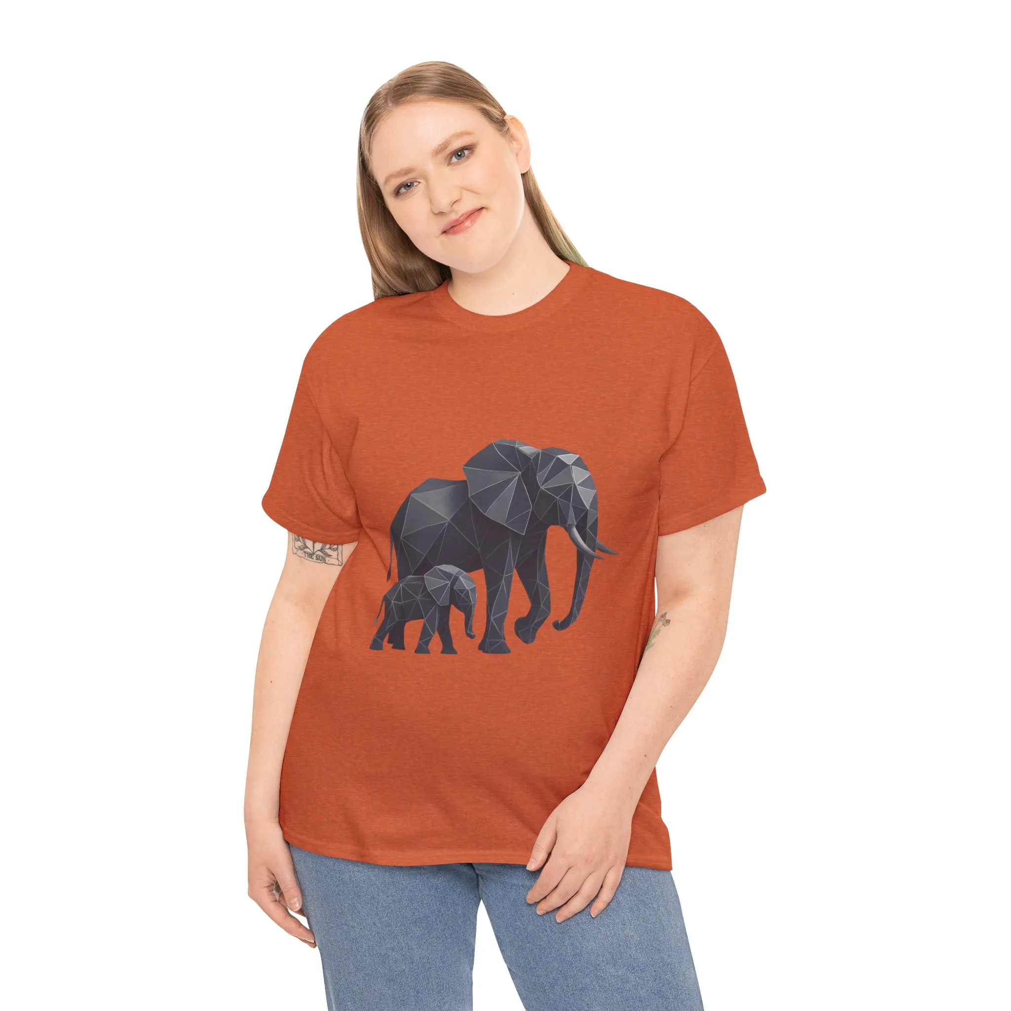 Geometric Elephant Tee - Minimalist Art Shirt, Nature Lover Gift, Animal Print T-Shirt, Unisex Cotton Tee, Eco-Friendly Wear - Image 27