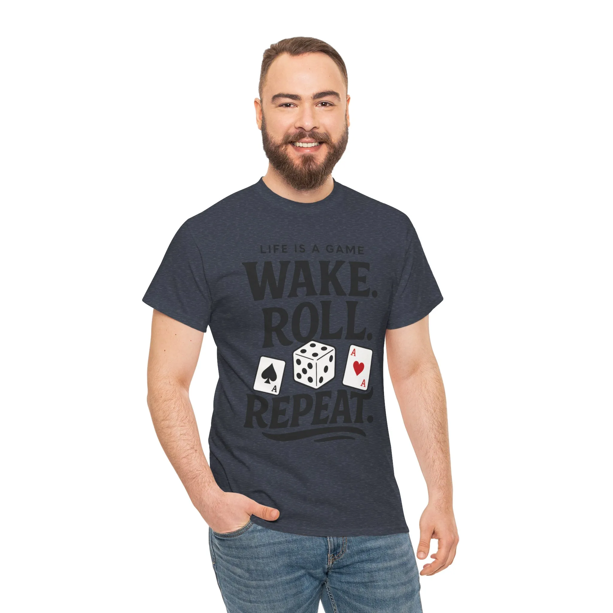 Game On Unisex Heavy Cotton Tee, Perfect for Gamers, Funny Dice & Cards Shirt, Unisex Gambling Gift, Birthday Celebrations - Image 27