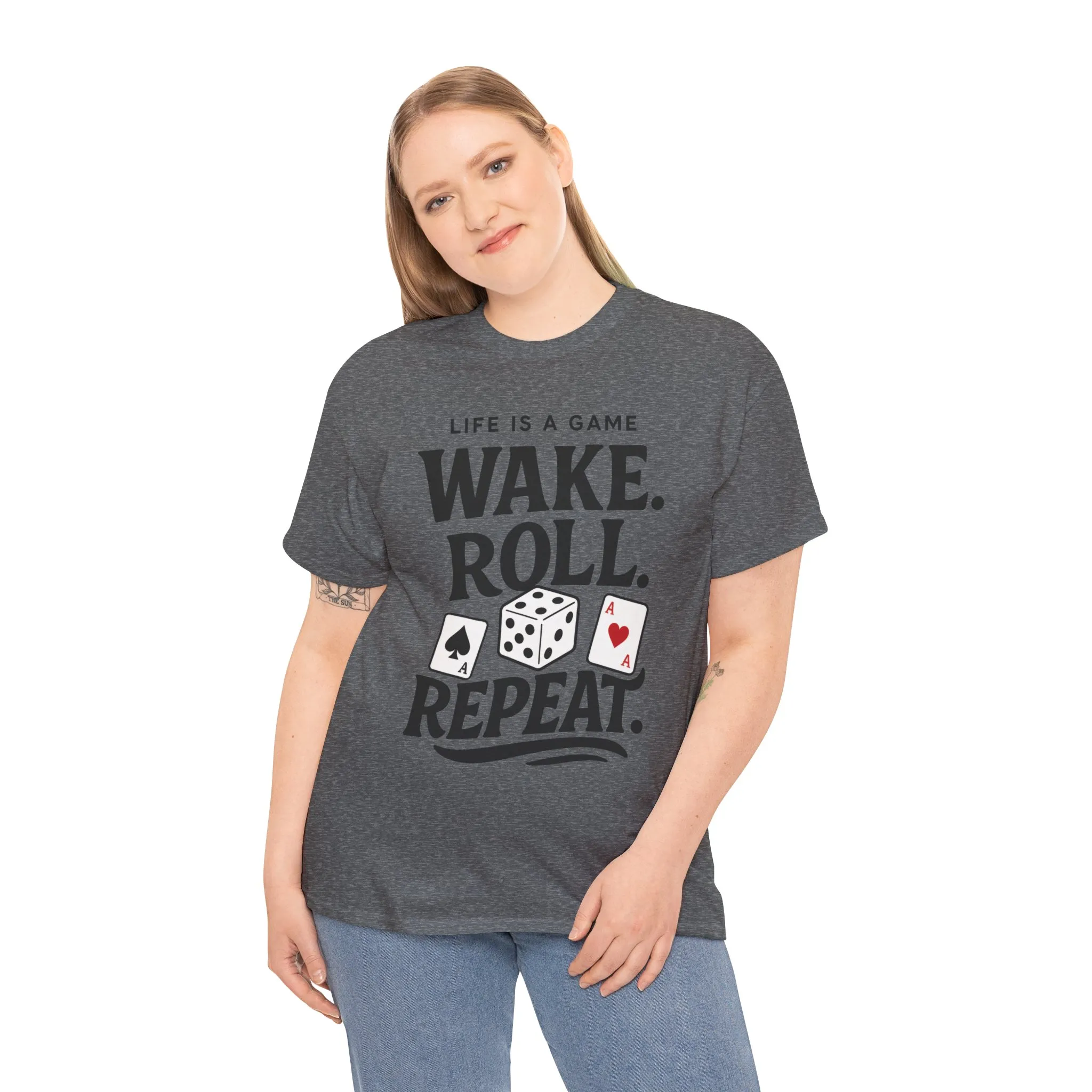 Game On Unisex Heavy Cotton Tee, Perfect for Gamers, Funny Dice & Cards Shirt, Unisex Gambling Gift, Birthday Celebrations - Image 15