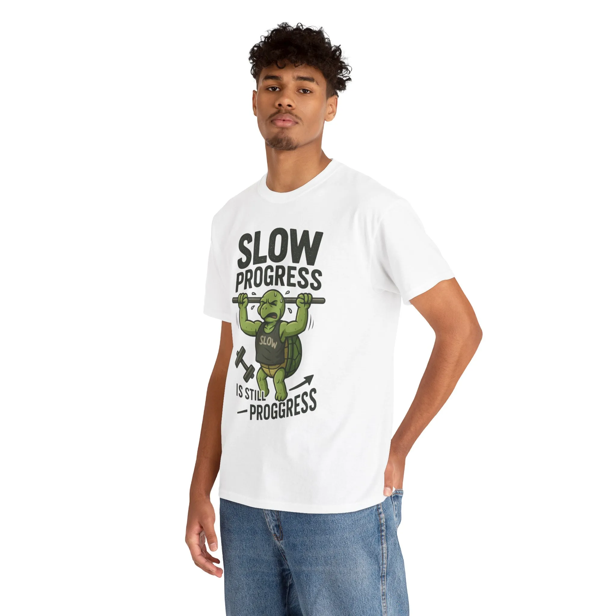 Slow Progress Gym Shirt, Funny Turtle Workout Tee for Men, Motivational Fitness Gift, Humor T-Shirt, Unisex Activewear, Workout Gift - Image 6