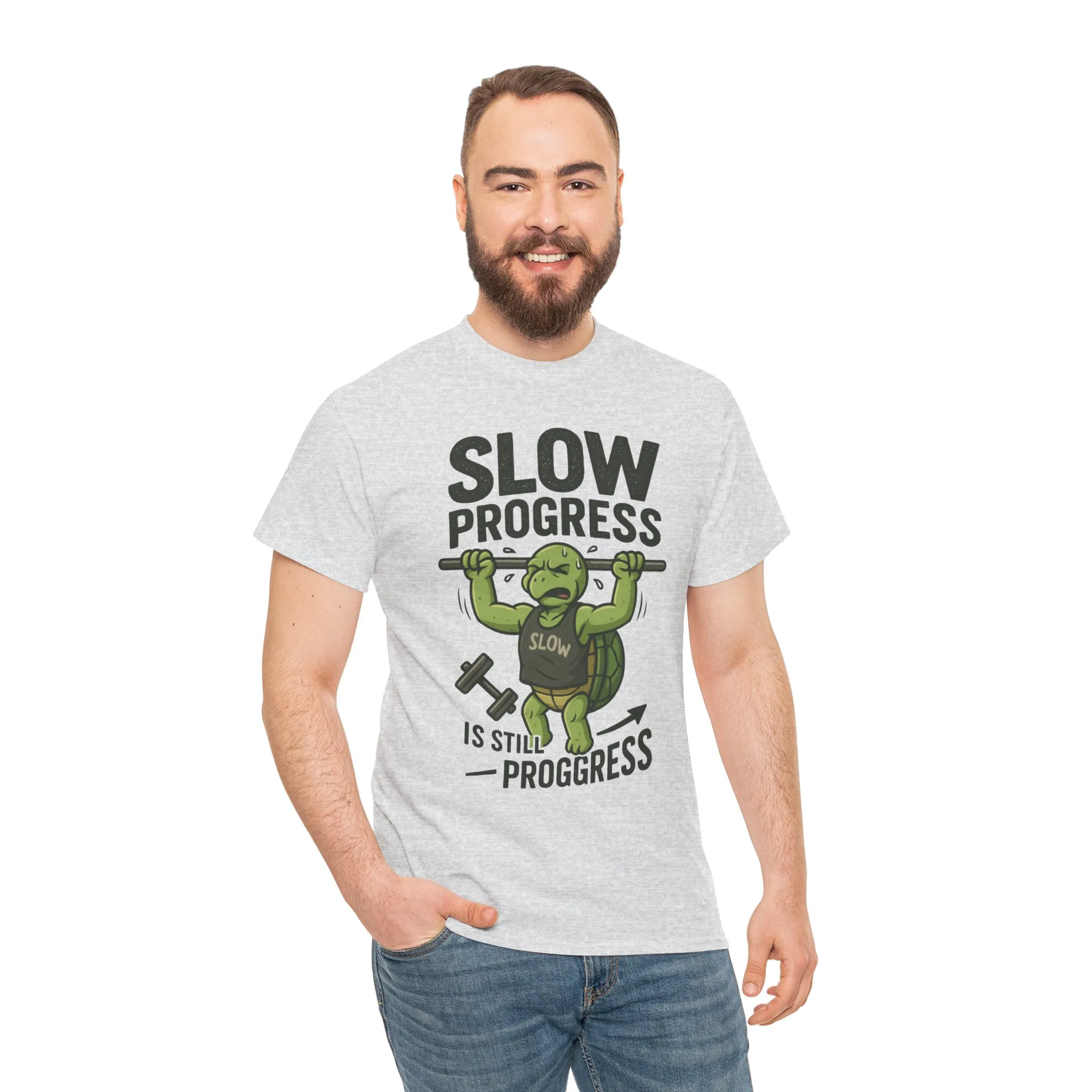Slow Progress Gym Shirt, Funny Turtle Workout Tee for Men, Motivational Fitness Gift, Humor T-Shirt, Unisex Activewear, Workout Gift - Image 8