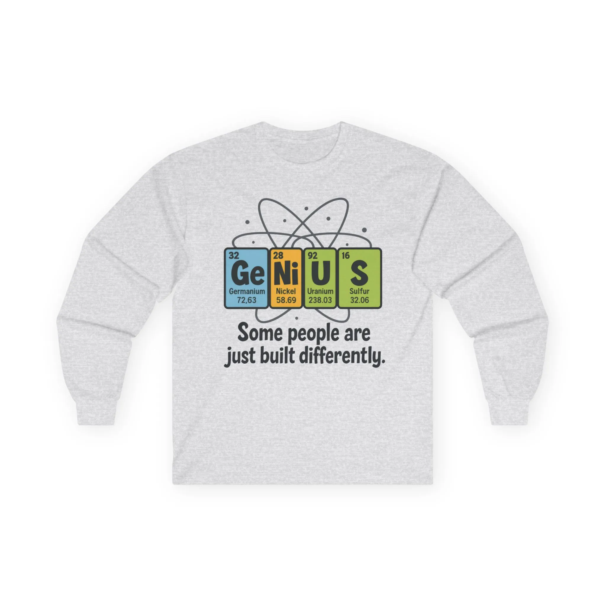 Funny Genius Long Sleeve Tee, Periodic Table Nerd Tee, Science Humor Tee, Unisex Gift, Science Shirt, Nerdy Fashion - Image 4