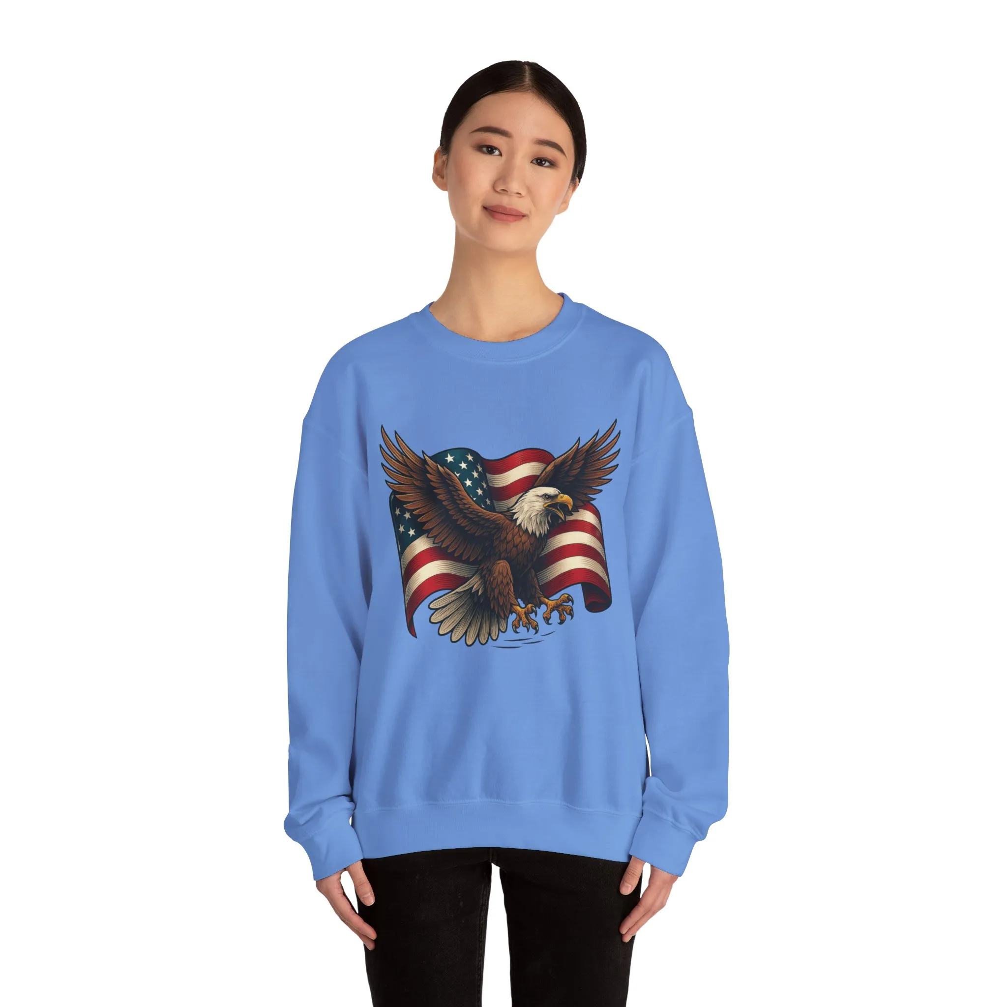 Patriotic Eagle Sweatshirt - Unisex Crewneck, USA Flag Apparel, Memorial Day, Veteran's Day, Independence Day, Gift for Patriots - Image 17