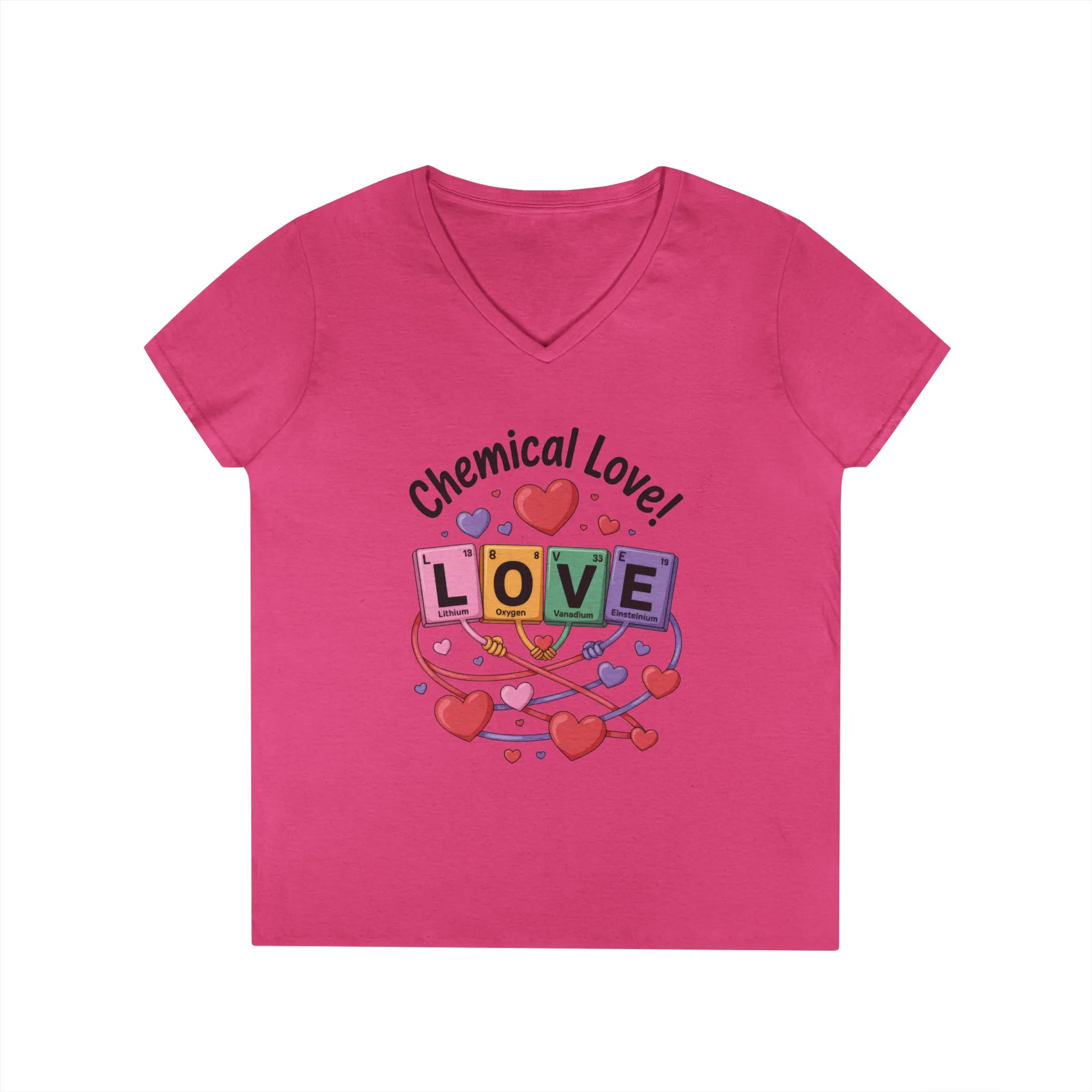 Chemical Love V-Neck T-Shirt, Cute Chemistry Shirt, Valentines Day Gift, Science Lover Apparel, Funny Graphic Tee - Image 17