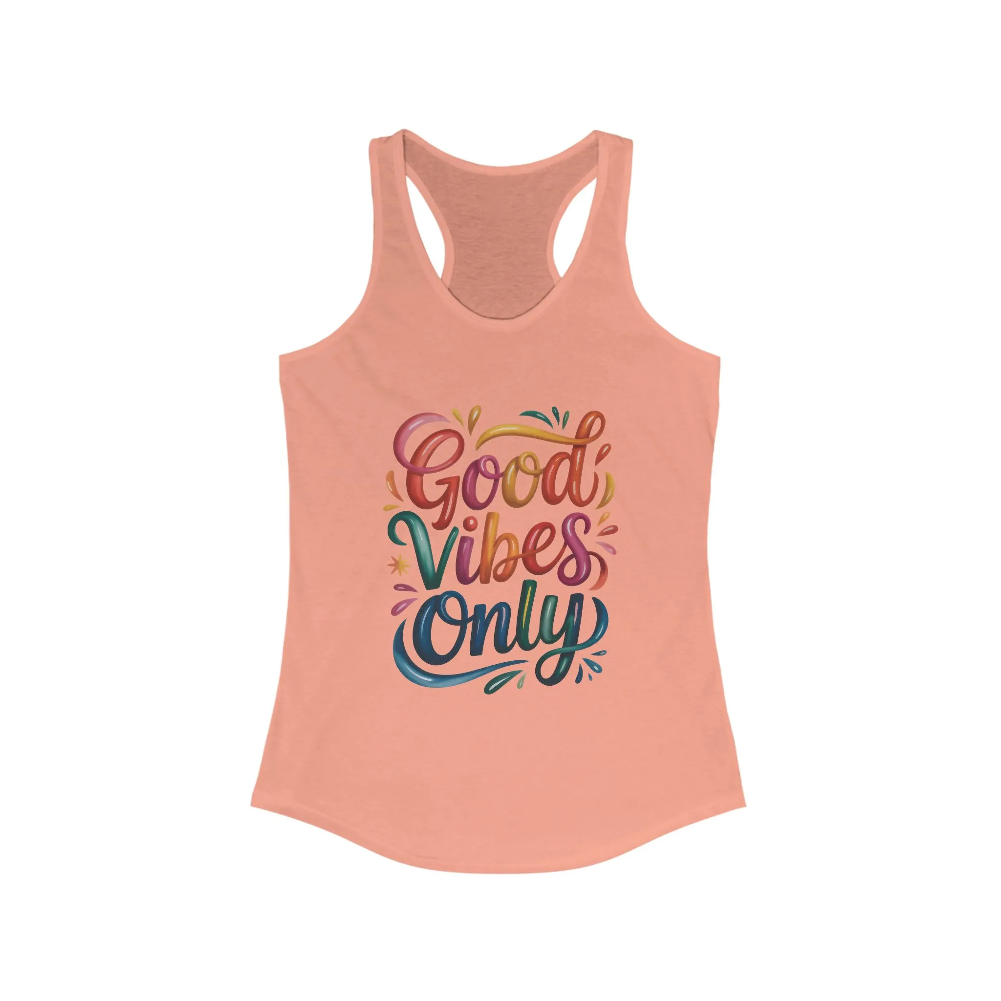 Good Vibes Only Women's Racerback Tank, Summer Top, Workout Shirt, Festival Wear, Gift for Her, Casual Style - Image 3