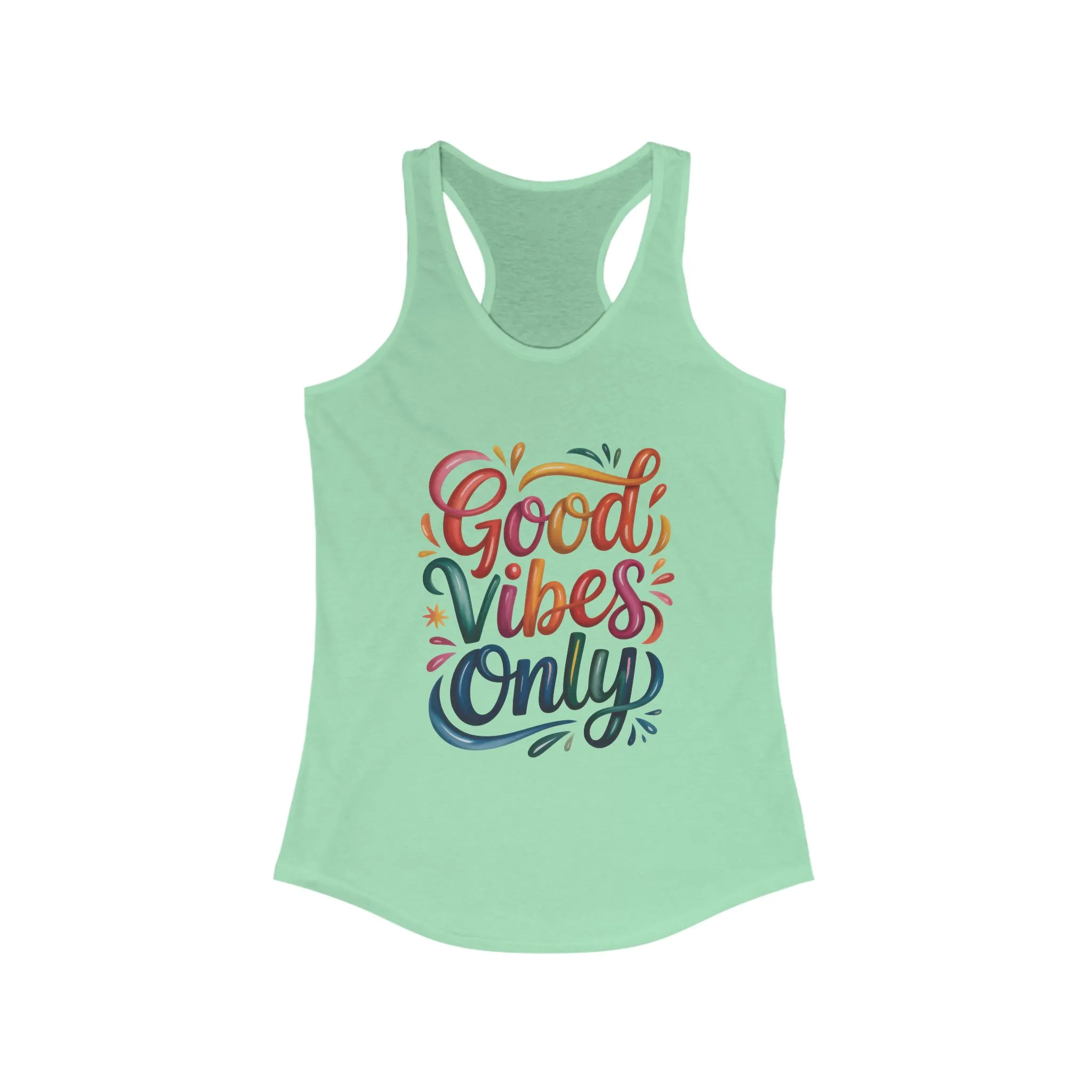 Good Vibes Only Women's Racerback Tank, Summer Top, Workout Shirt, Festival Wear, Gift for Her, Casual Style - Image 9