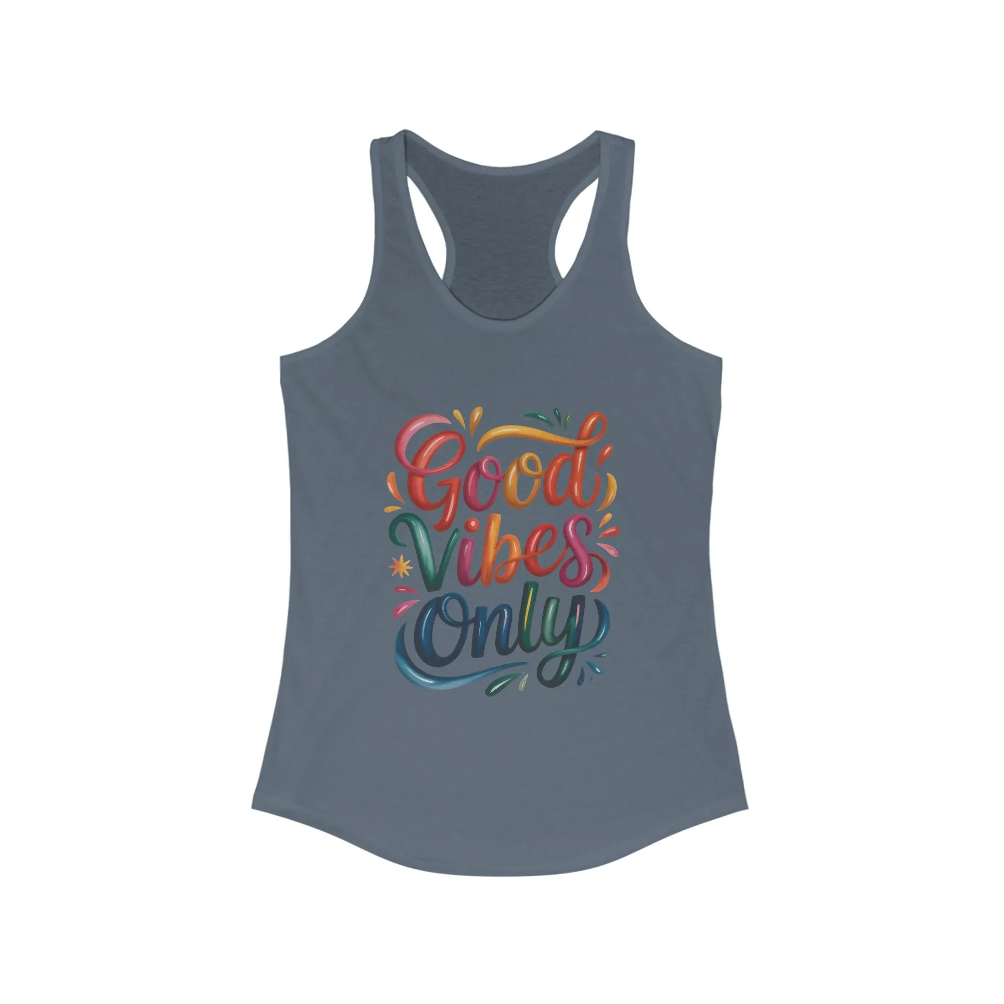Good Vibes Only Women's Racerback Tank, Summer Top, Workout Shirt, Festival Wear, Gift for Her, Casual Style - Image 13