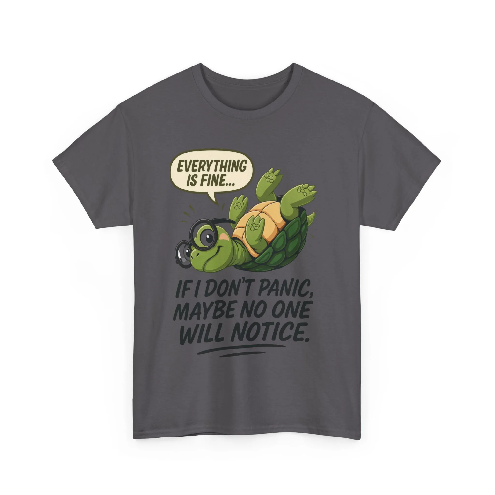Everything is Fine Turtle Tee, Funny Unisex Cotton Tee, Cute Animal Shirt, Social Anxiety Joke, Great for Humor, Positive message t-shirt - Image 21