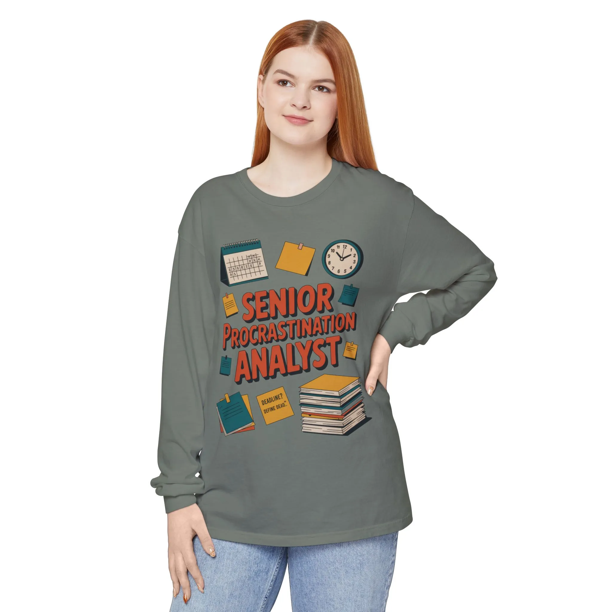 Senior Procrastination Analyst Long Sleeve Tee, Funny Work Shirt,Gift for Analysts, Office Humor, Meme Long Sleeve, Motivation Humor Apparel - Image 39