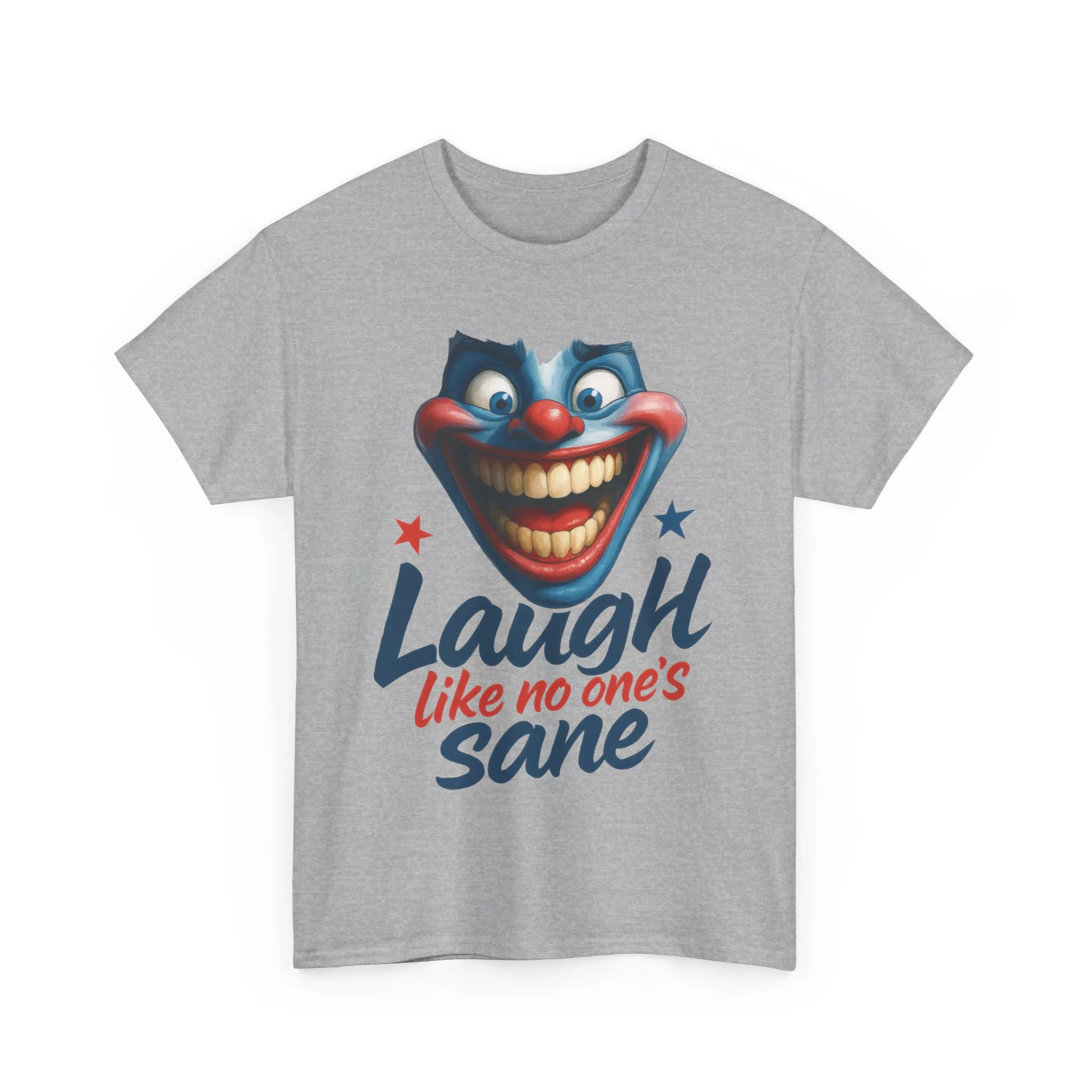 Funny Clown Face Unisex Heavy Cotton Tee, Creepy Clown Face T-Shirt, Humor T-Shirt,Clown Theme Shirt, Funny Horror Graphic Tee - Image 13