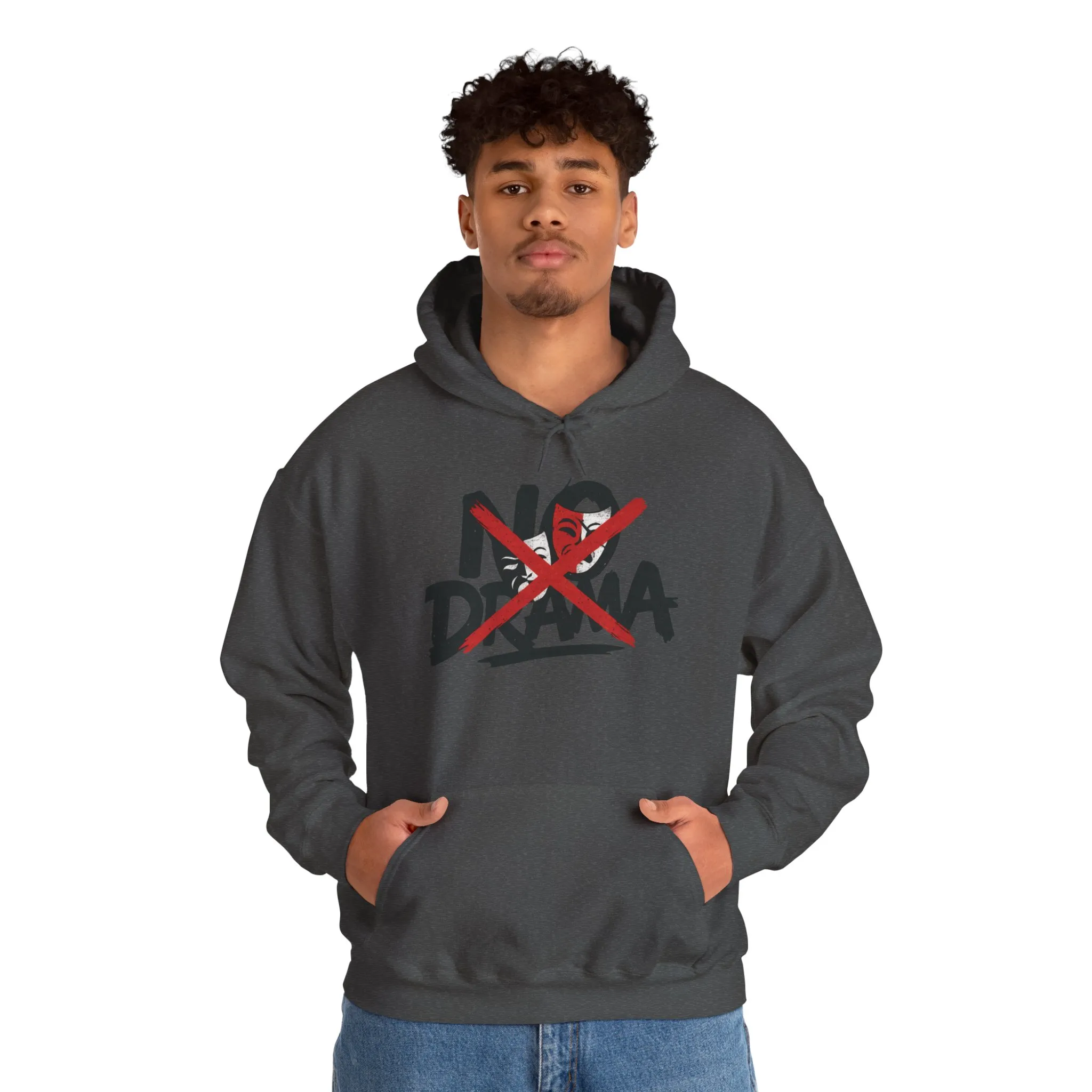 No Drama Mens Hoodie, Cozy Hoodie, Everyday Wear, Gift for Friend, Casual Fashion, Relaxed Vibes - Image 43