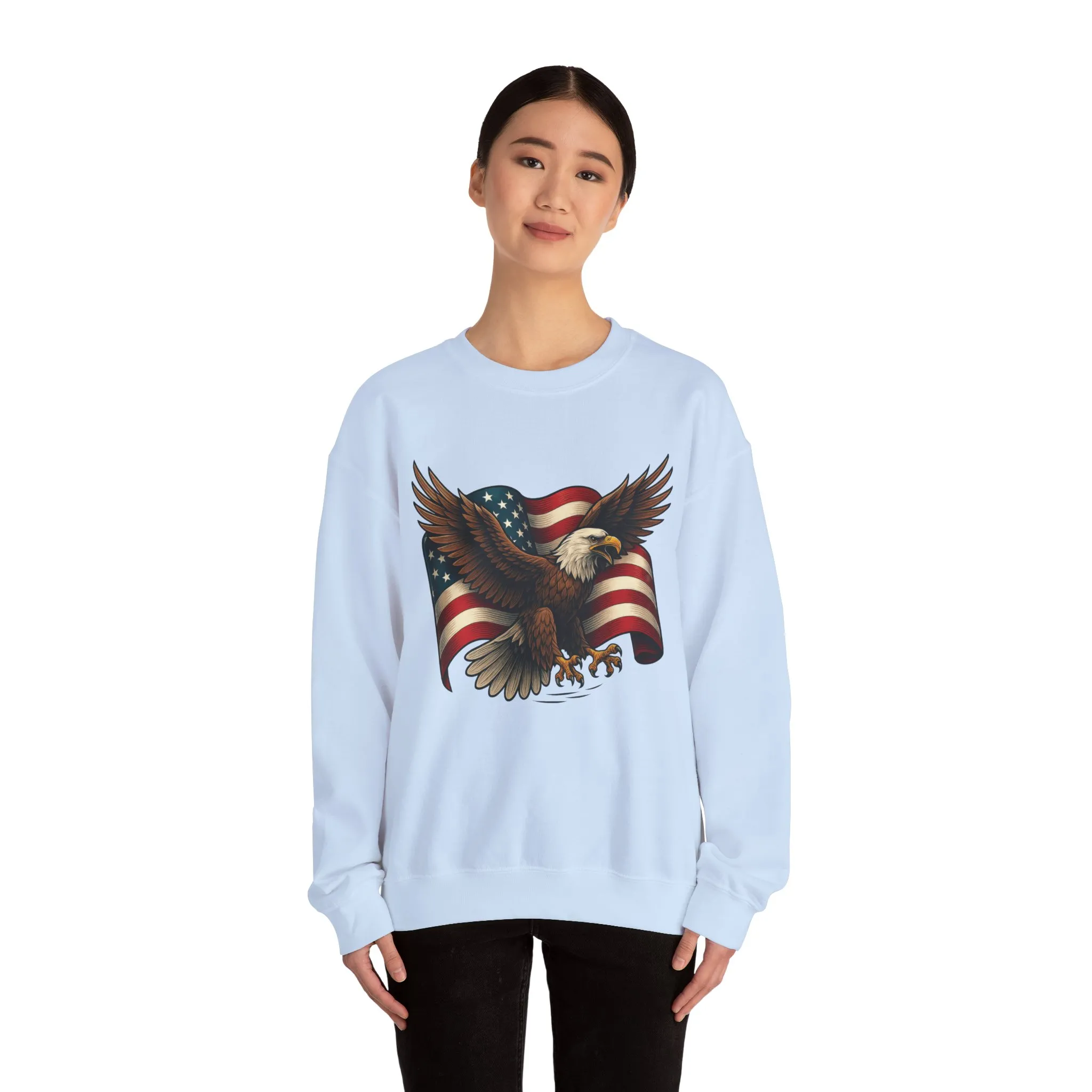 Patriotic Eagle Sweatshirt - Unisex Crewneck, USA Flag Apparel, Memorial Day, Veteran's Day, Independence Day, Gift for Patriots - Image 33