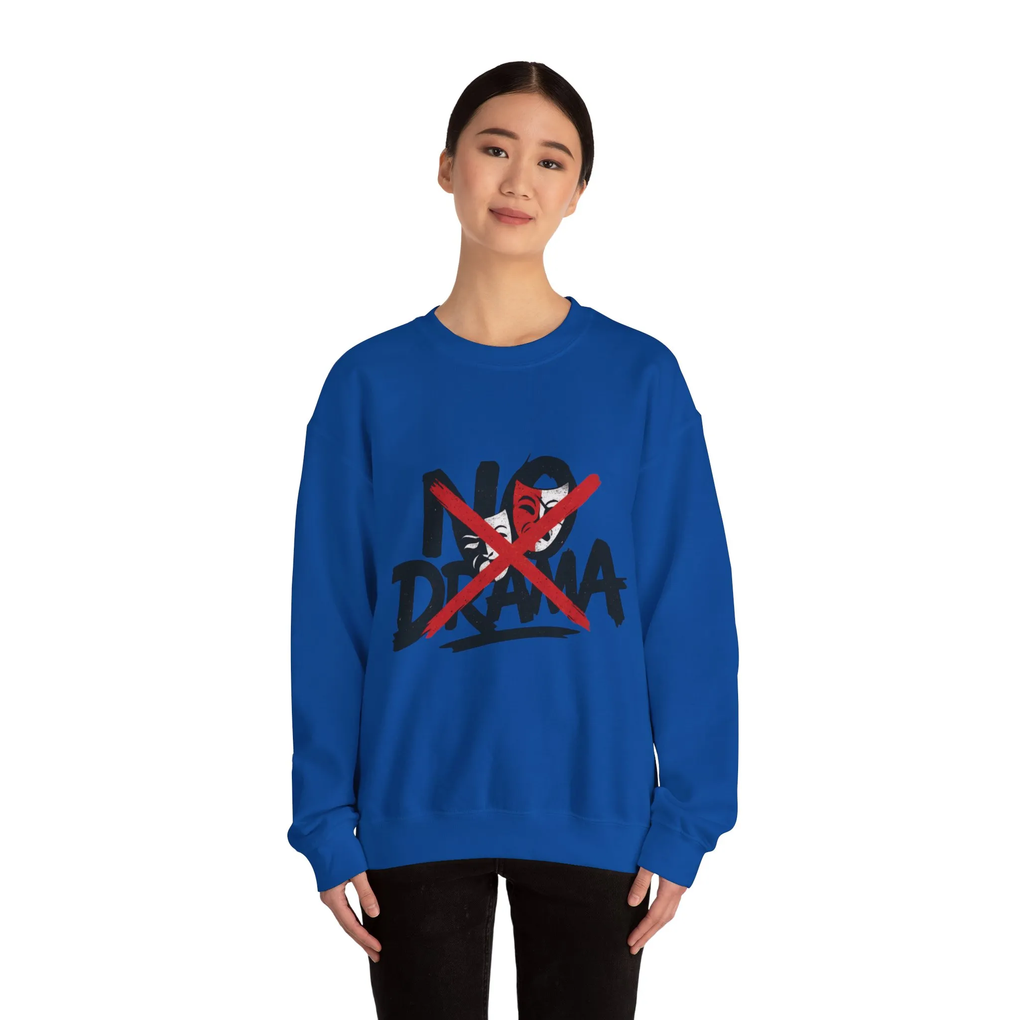 No Drama Crewneck Womens Sweatshirt, Cozy Sweatshirt, Relaxed Fit Pullover, Casual Gift for Friends, Everyday Comfort Apparel - Image 17