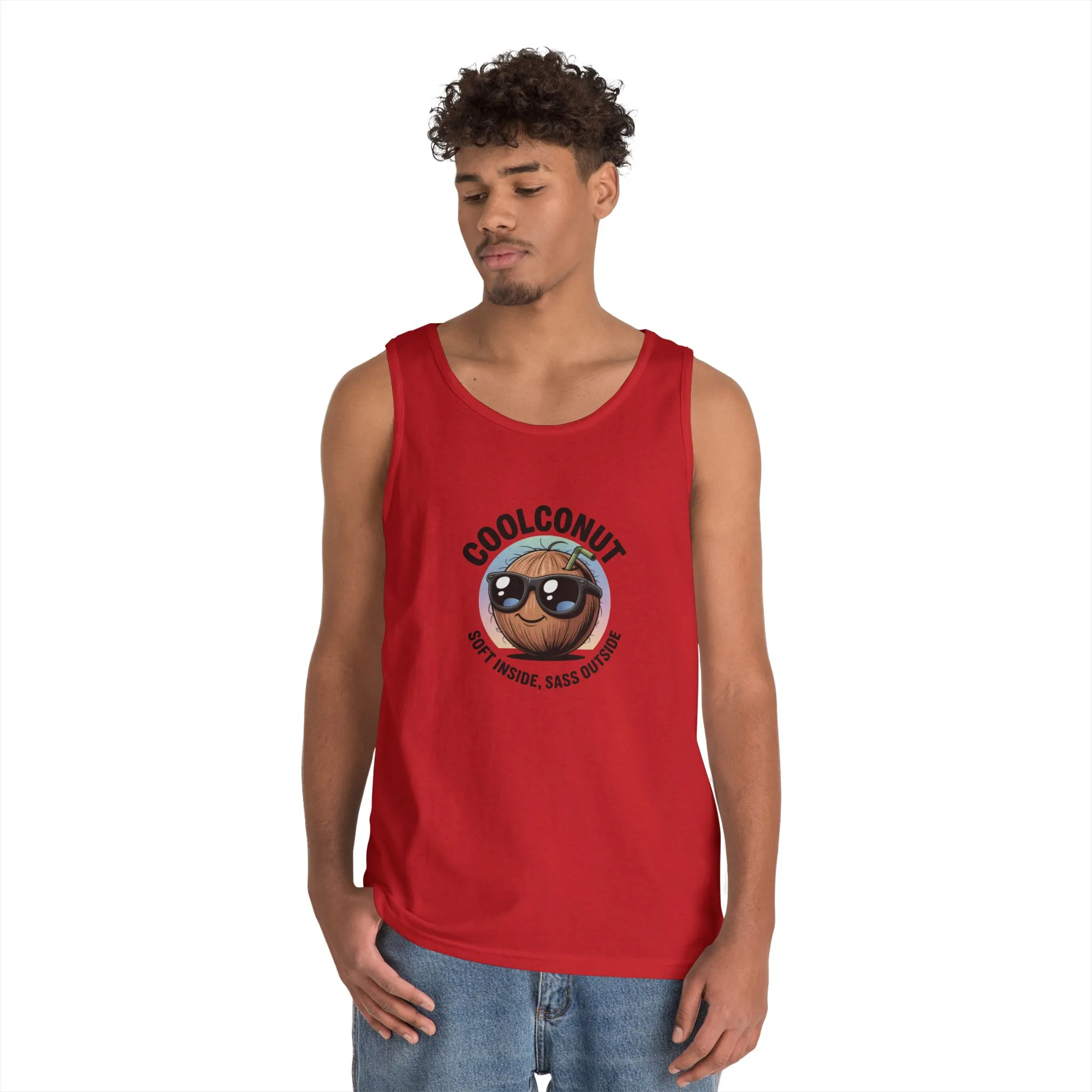 Coolconut Unisex Heavy Cotton Tank Top - Fun Summer Tee, Cute Beach Outfit, Vacation Wear, Gift for Him or Her, Trendy Summer Apparel - Image 18