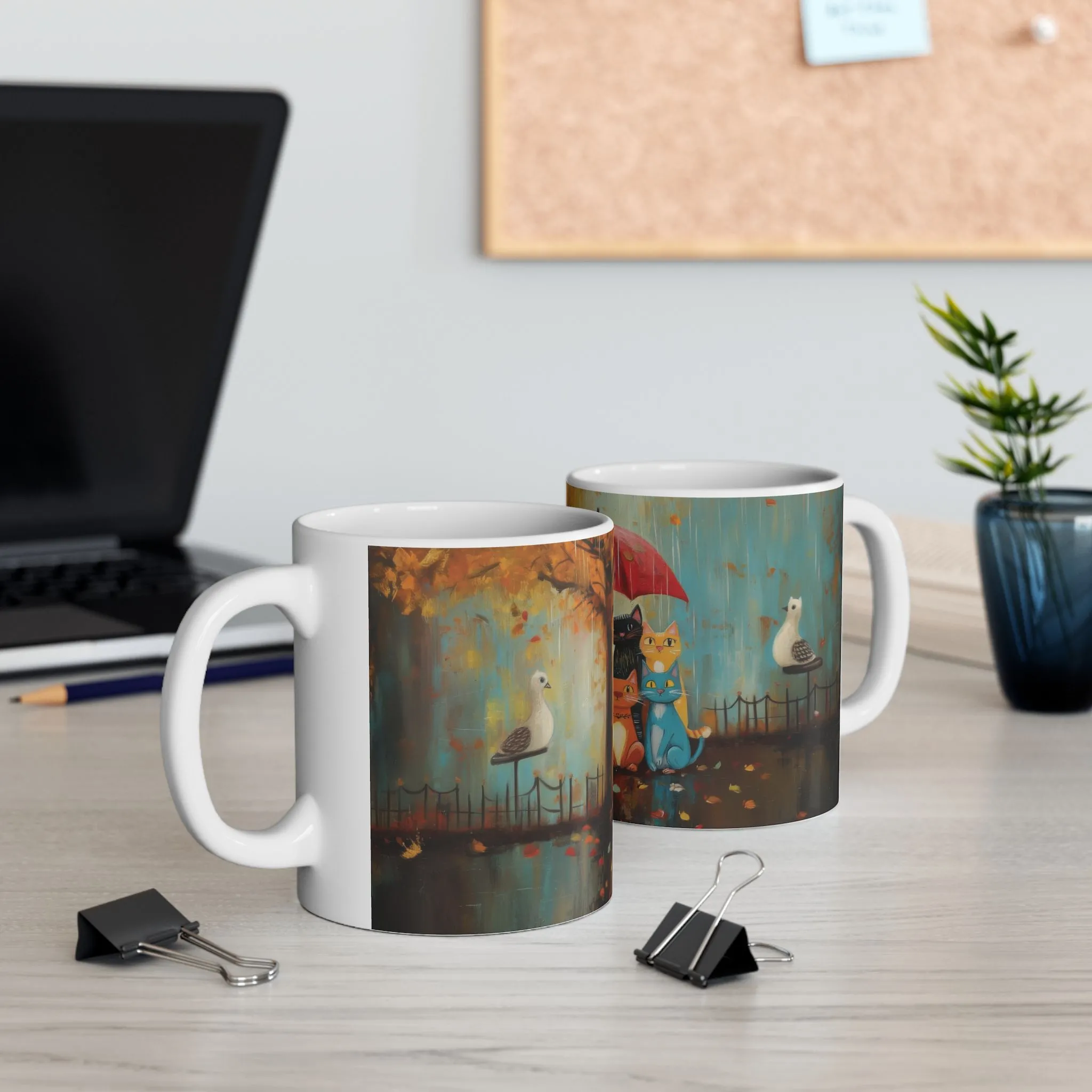 Charming Cat Mug - Cute Cat Art, Unique Coffee Cup, Cat Lover Gift, Cozy Home Decor, Perfect for Birthdays & Holidays - Image 7