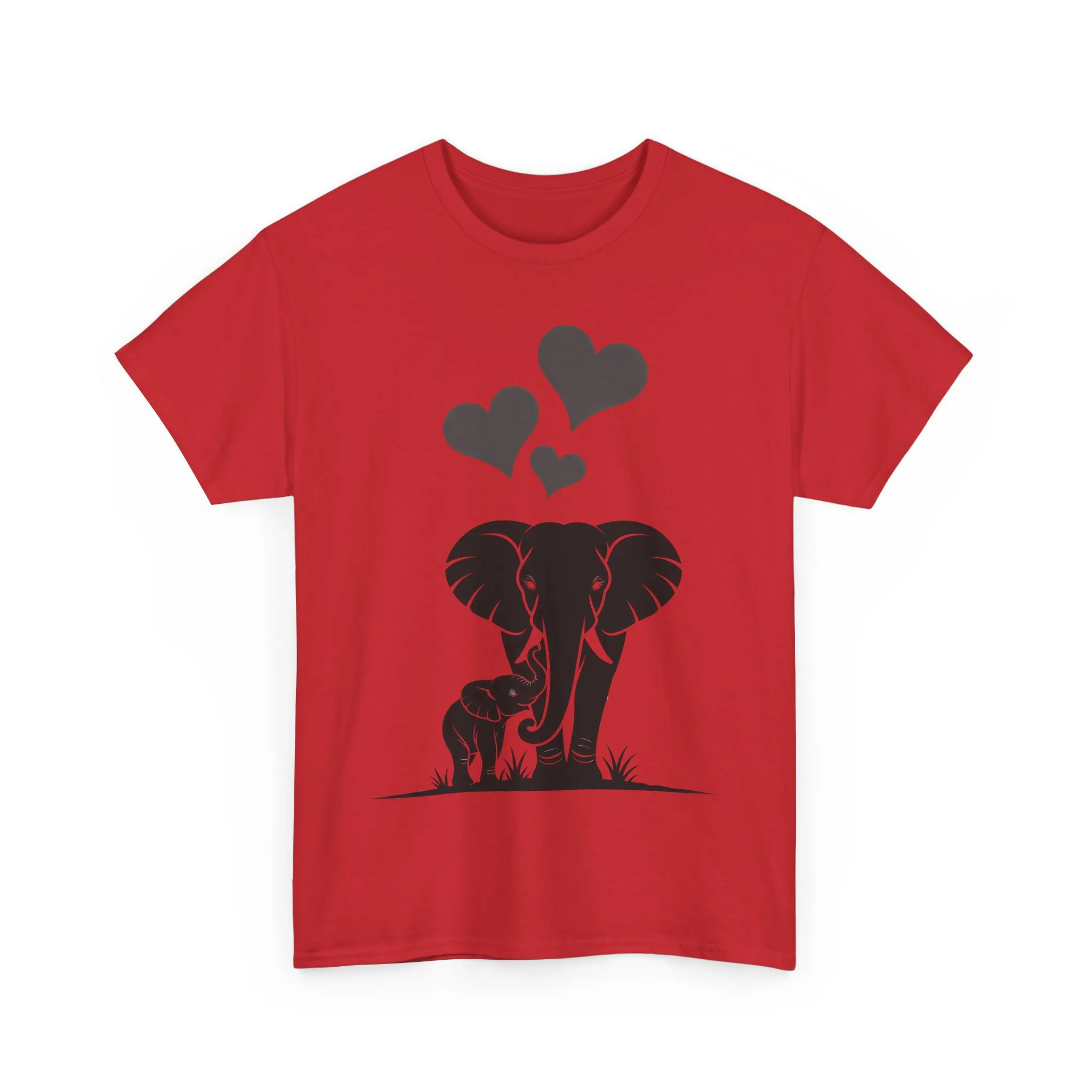 Elephant Mom and Baby T-Shirt, Elephant Love Cotton Tee, Cute Animal Shirt, Animal Lover Gift, Cute Minimalist Elephant Design - Image 25