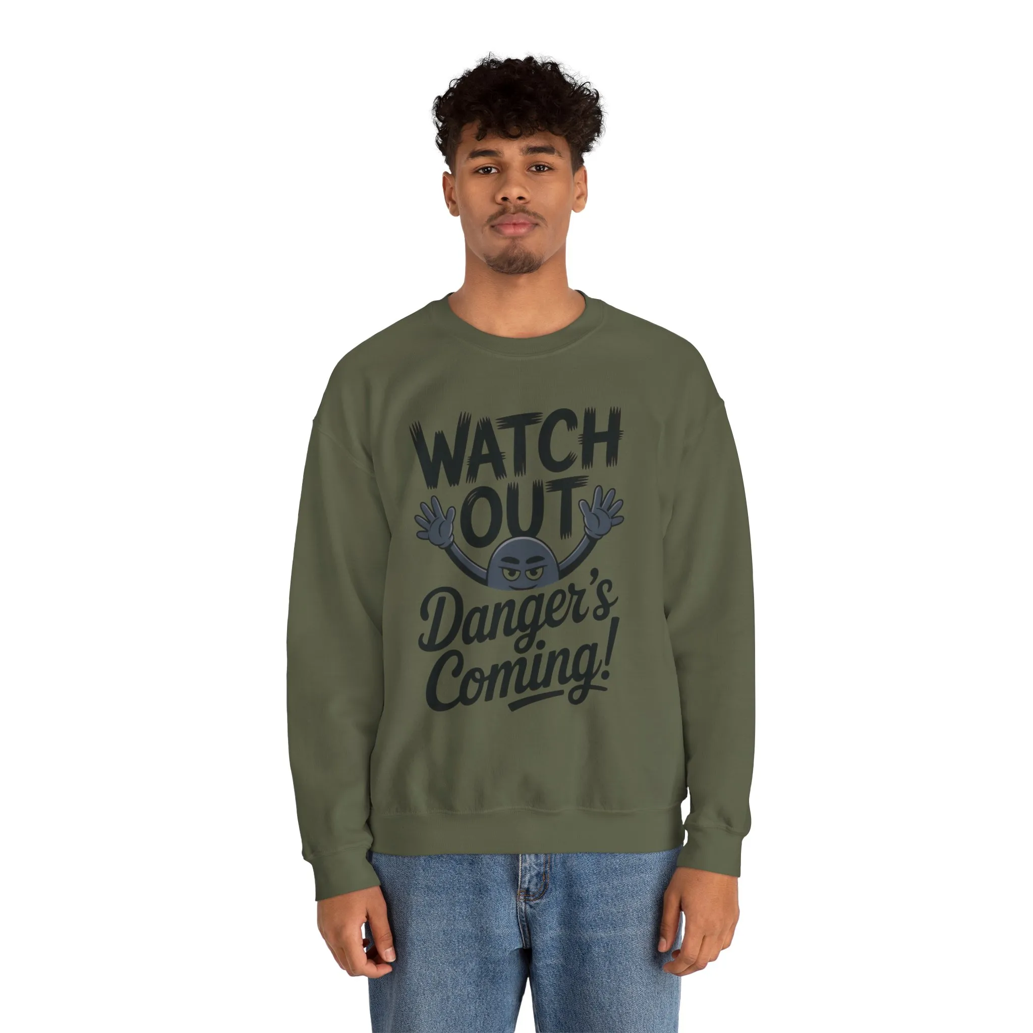 Mens Casual Crewneck Sweatshirt with Warning Message, Funny Gift for Friends, Cozy Layer for Everyone, Great for Halloween, Fall - Image 14