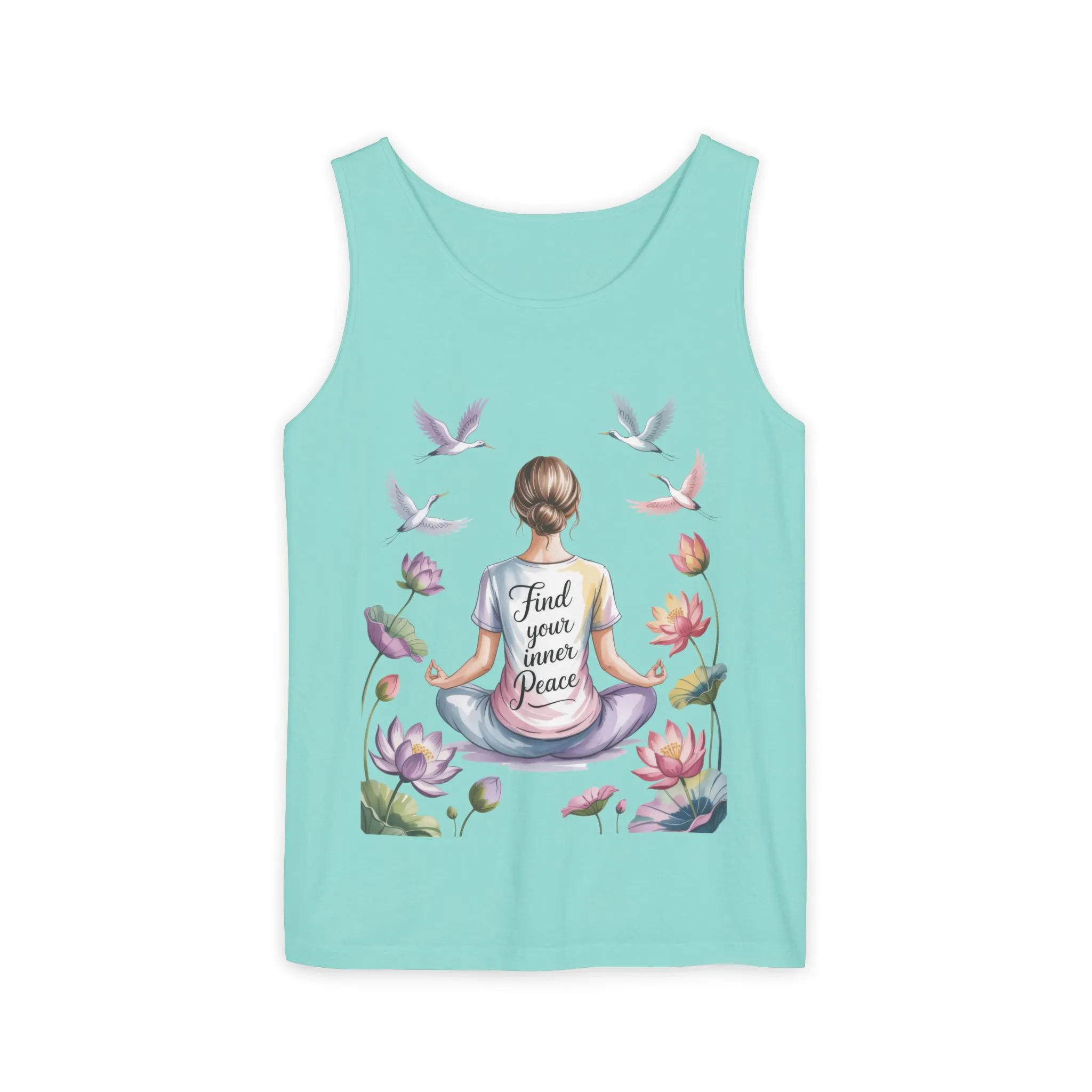 Meditation Floral Womens Tank Top, Find Your Inner Peace, Yoga Apparel, Gift for Mindfulness, Summer Relaxed Wear - Image 31