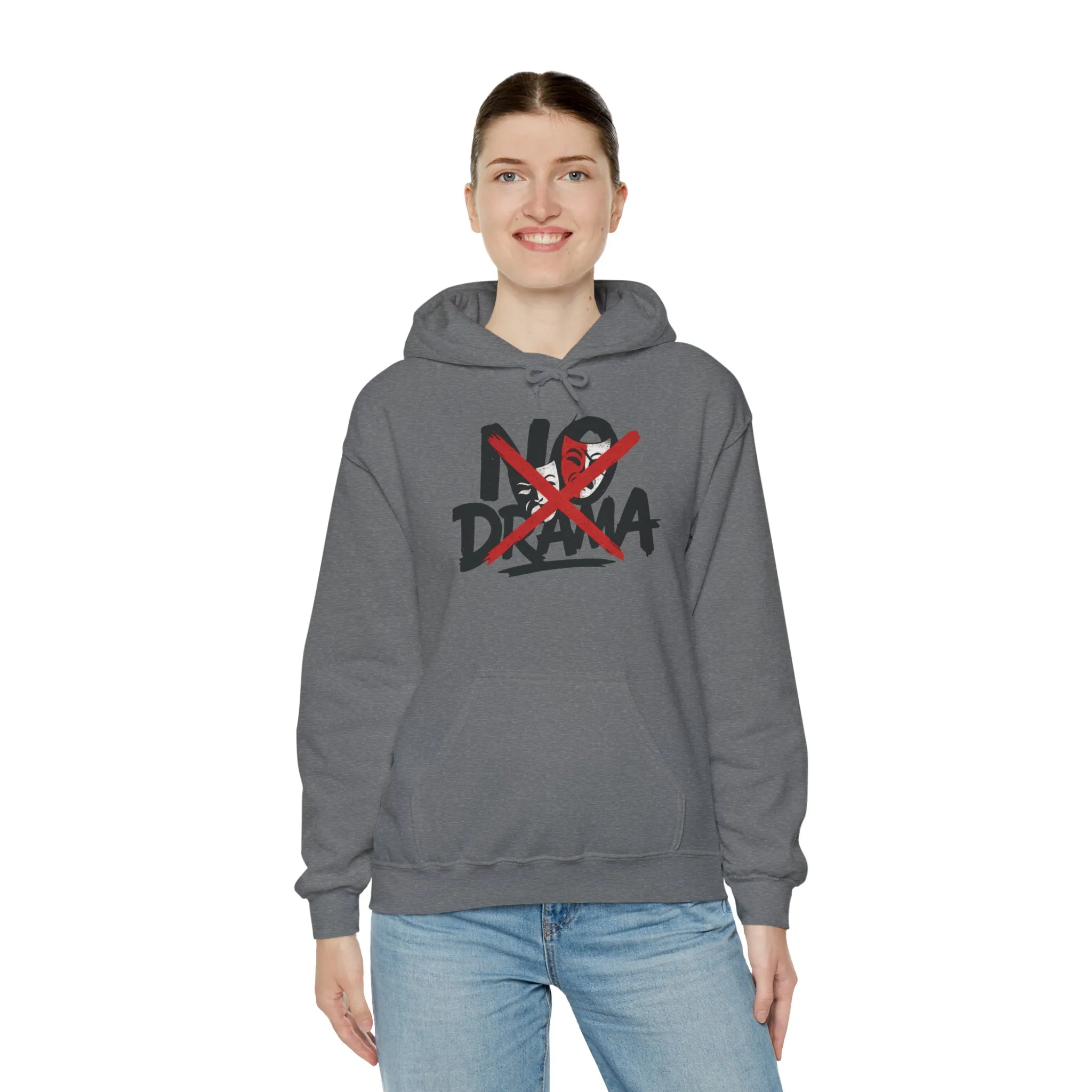 No Drama Womens Hooded Sweatshirt, Cozy Hoodie, Casual Gift, Relaxed Style, Everyday Wear, Funny Sweatshirt - Image 12