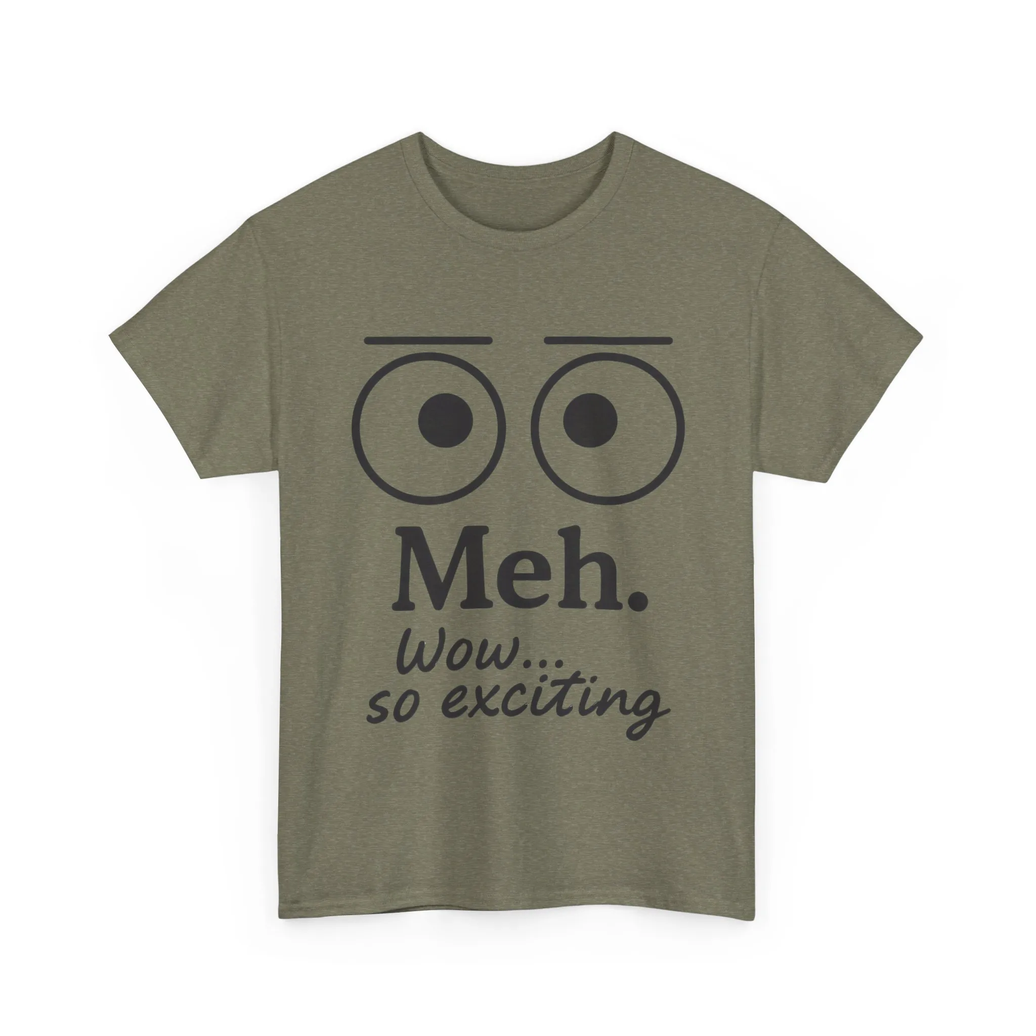 Funny Unisex Heavy Cotton Tee - 'Meh' Graphic Shirt, Casual Wear, Gift for Friends, Humor Tee, Everyday Outfit - Image 9