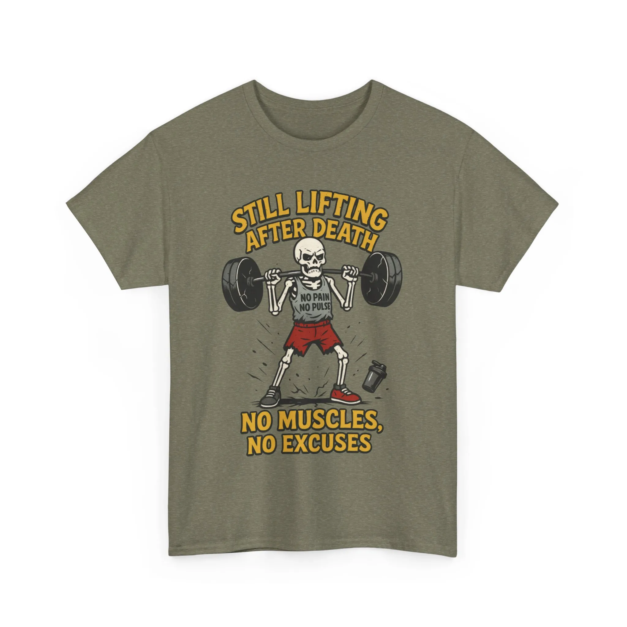 Funny Skeleton Gym T-Shirt, Still Lifting After Death, Funny Workout Shirt for Men, Fitness Gift, Halloween Apparel, Unisex Cotton Tee - Image 13
