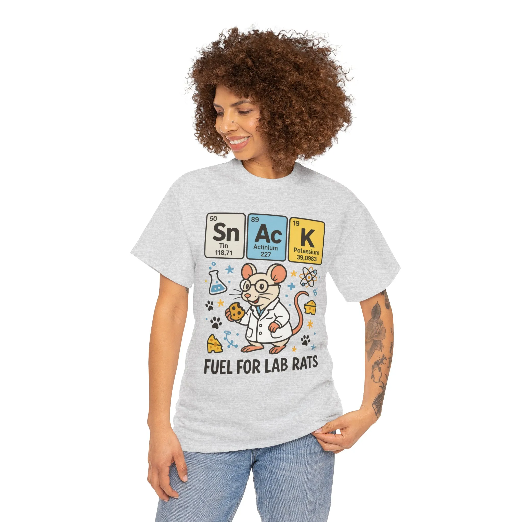 Funny Womens Science T-Shirt,Periodic Table Tee, Fuel for Lab Rats Nerdy Shirt, Gifts for STEM Lovers, Quirky Science Apparel - Image 5