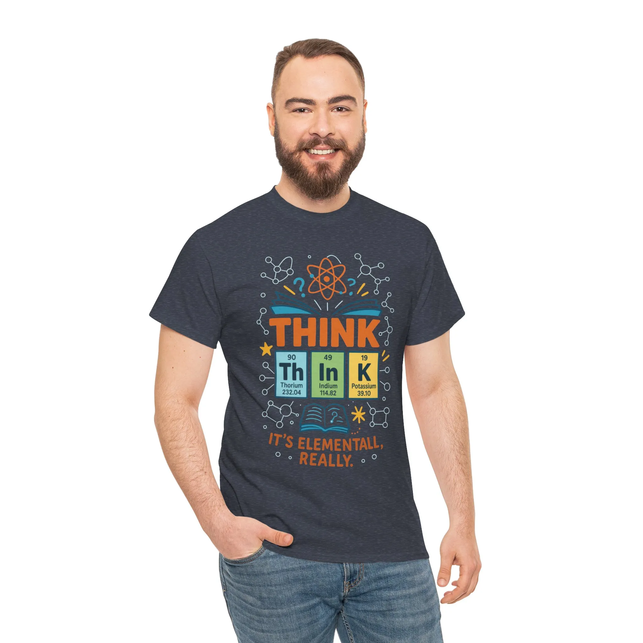 Funny Mens Science T-Shirt, THINK Element Periodic Table Shirt, Smart Geek Nerd Tee for Him, Ideal for Science Lovers, Geeky Apparel - Image 26